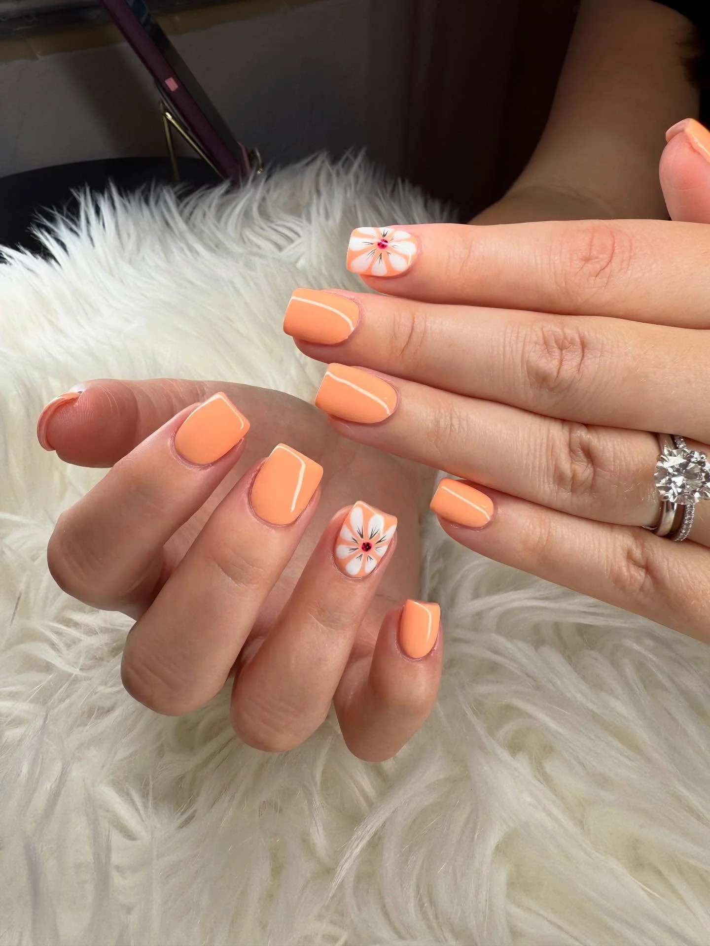 light summer nails 2026 Minimal Peach Blossom Nails With A Glossy Finish