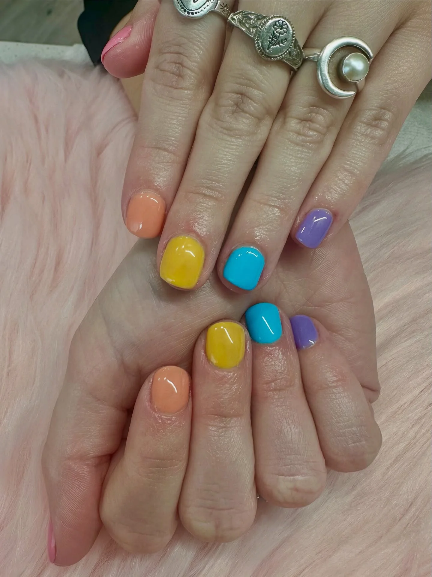 summer nail colors 2026 Pastel Rainbow Nails For Dopamine Beauty Girls