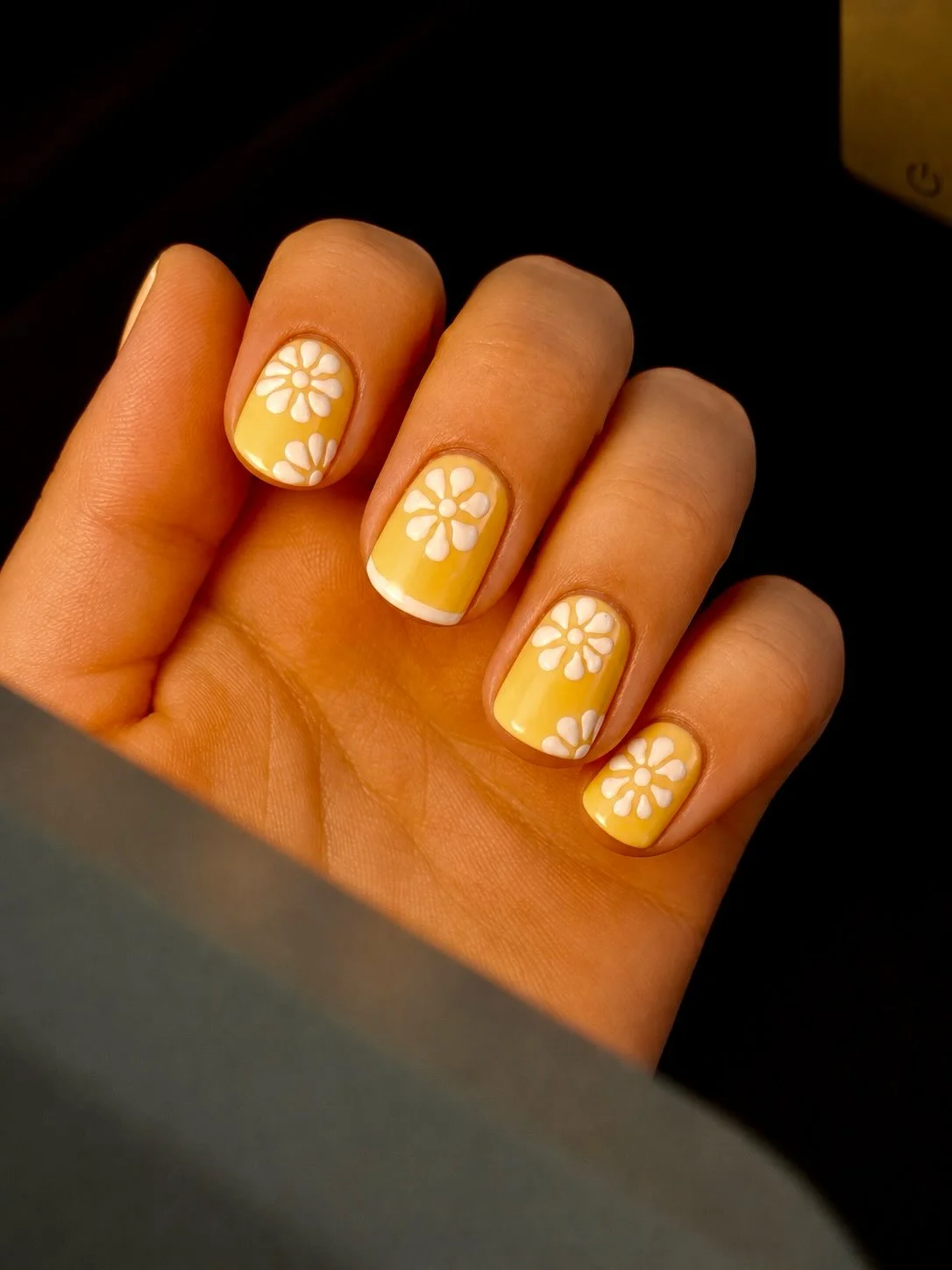 summer yellow nails 2026 Daisy French Tips With A Retro Summer Finish