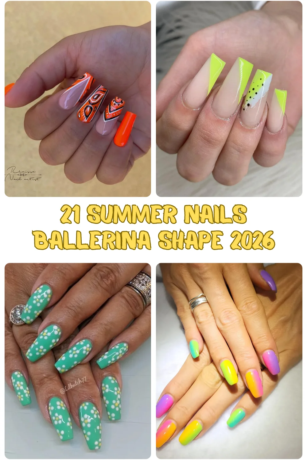 21 Nails Ballerina Shape 2026 - Trendy Pink, Blue, Yellow & Tropical Nail Ideas