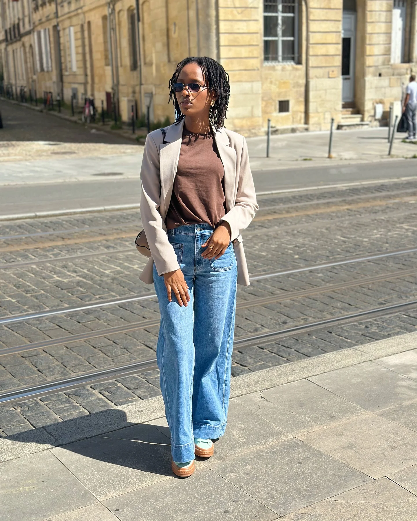 fall 2026 outfits for black women Relaxed Blazer Styling With Wide Leg Denim