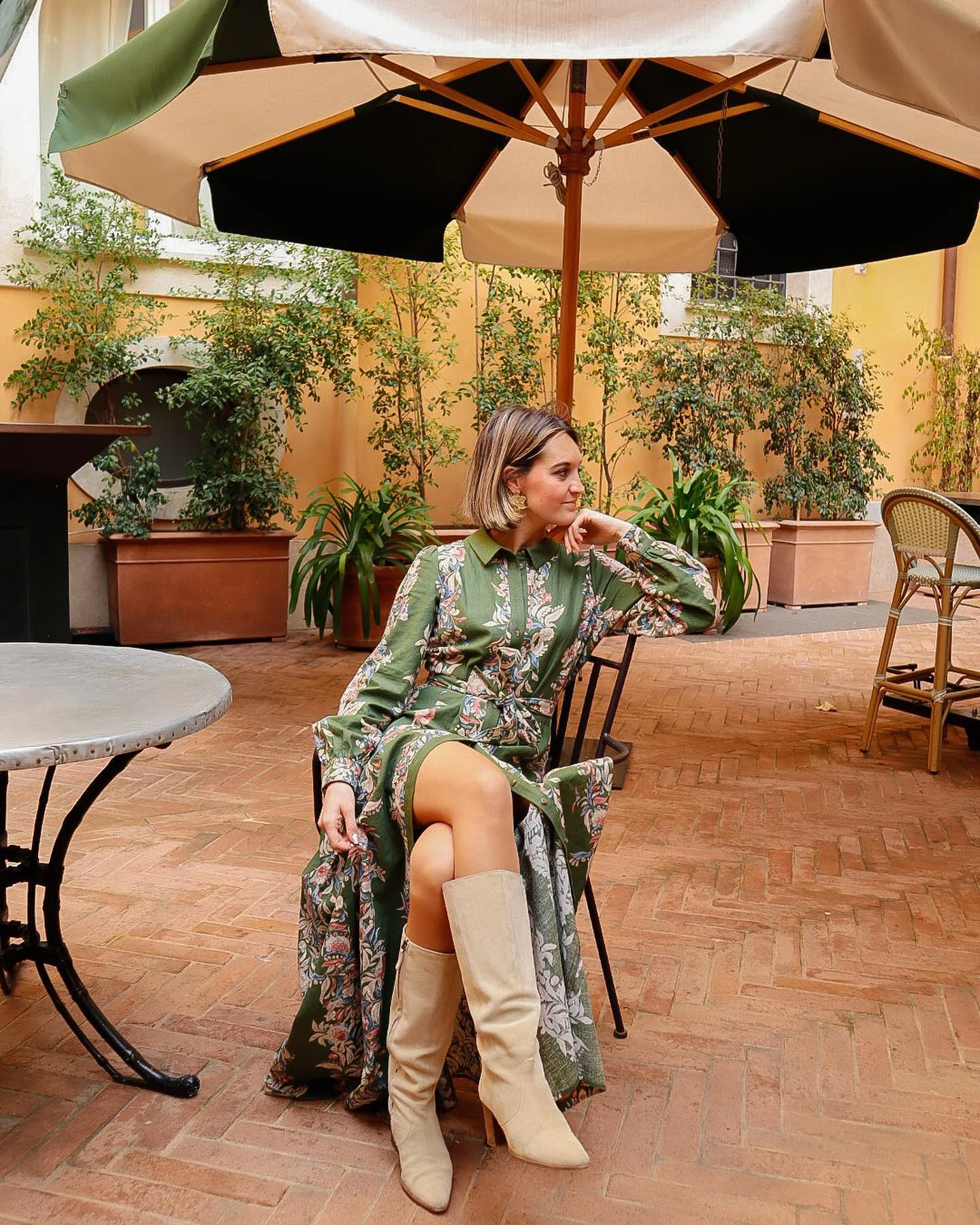fall outfits with dresses 2026 Romantic Printed Dresses With Tall Boots