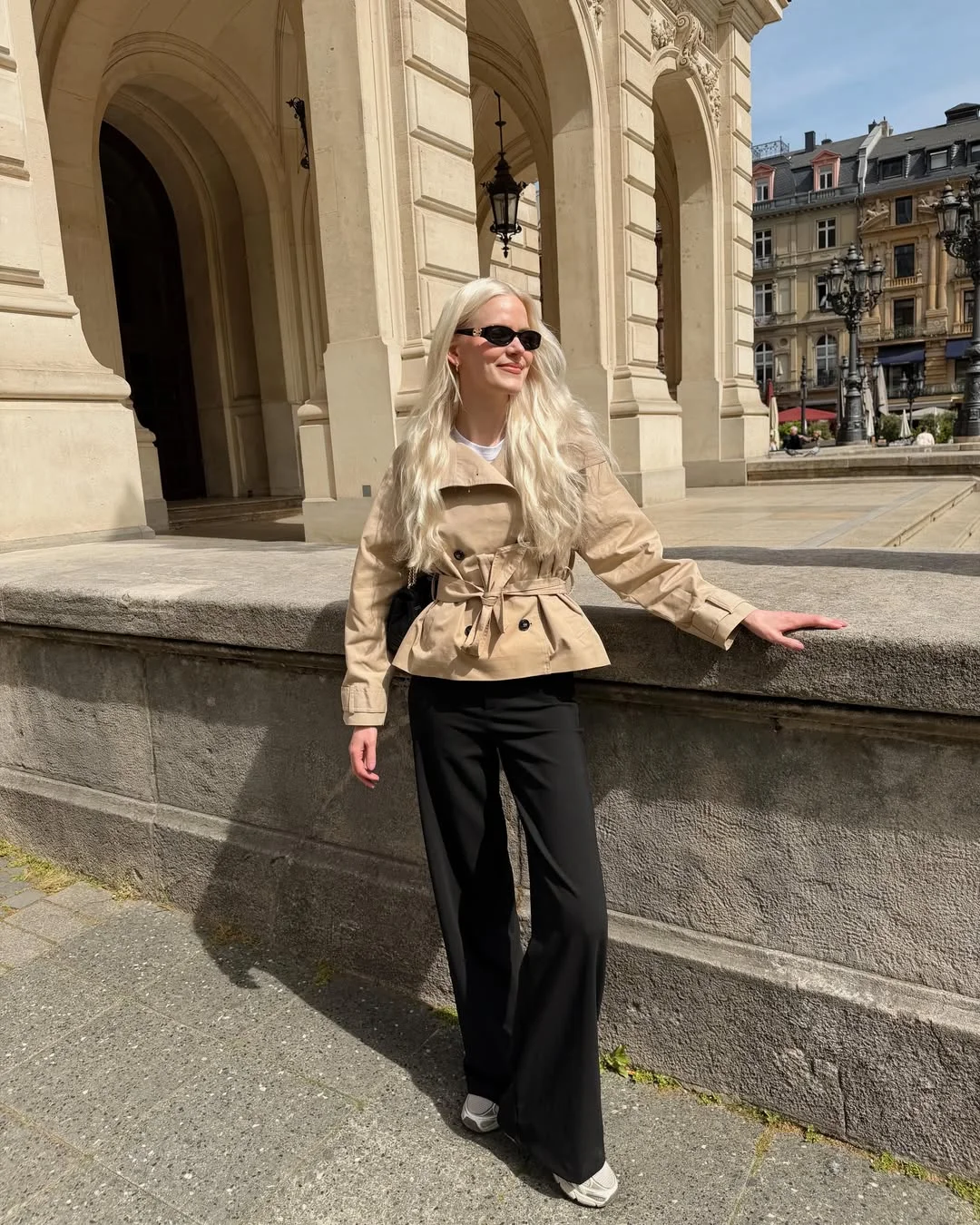 fall pants outfits 2026 Tailored Black Trousers With A Contemporary Trench