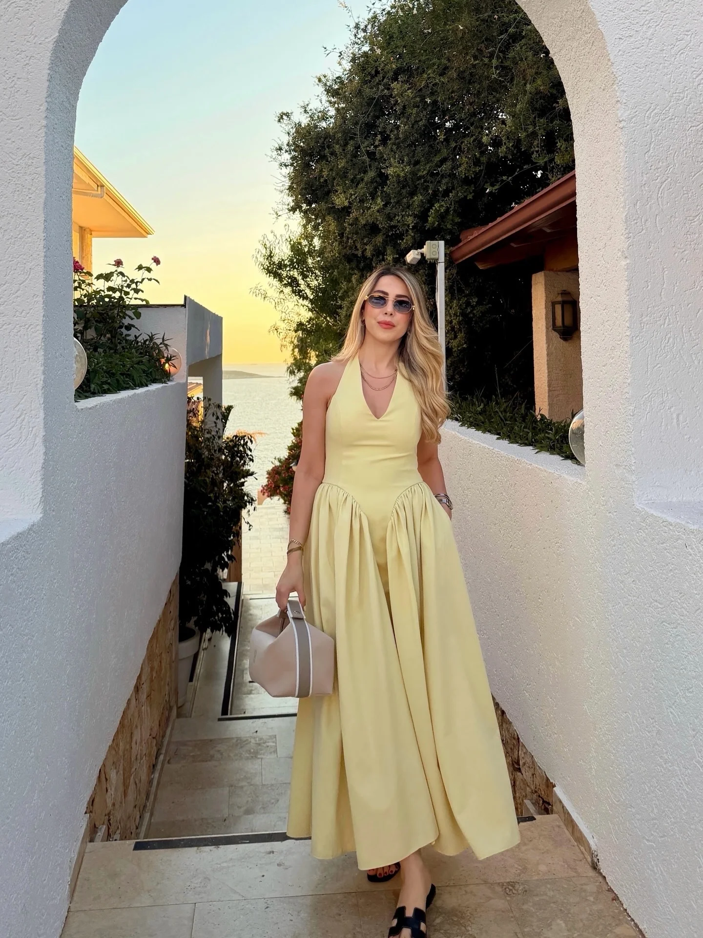 july outfits ideas 2026 Butter Yellow Statement Dress For Golden Hour