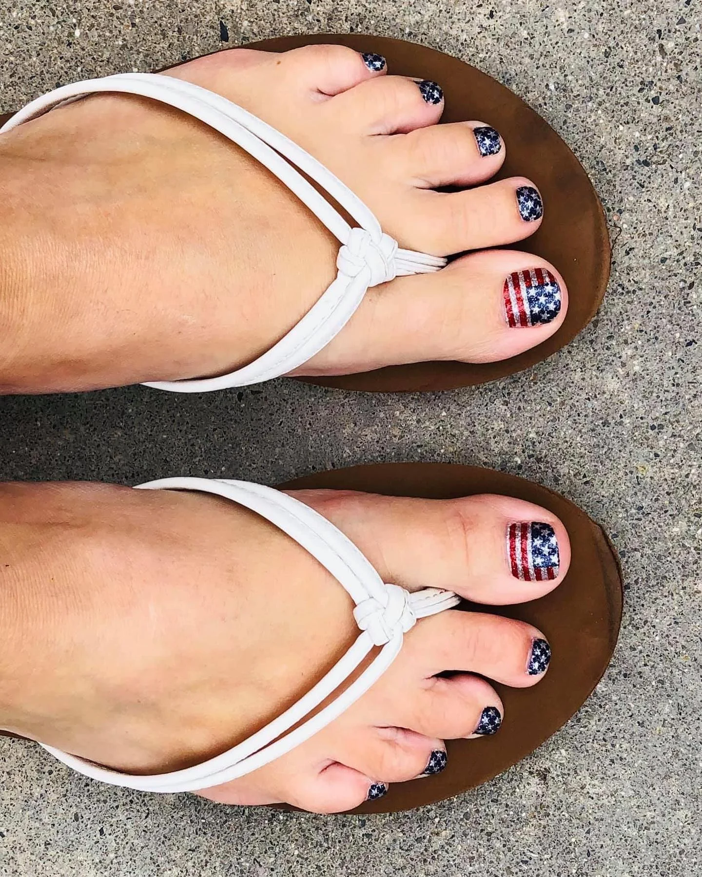 july toe nails design - summer ideas 2026 Vintage Fireworks-Inspired Starry Pedicure