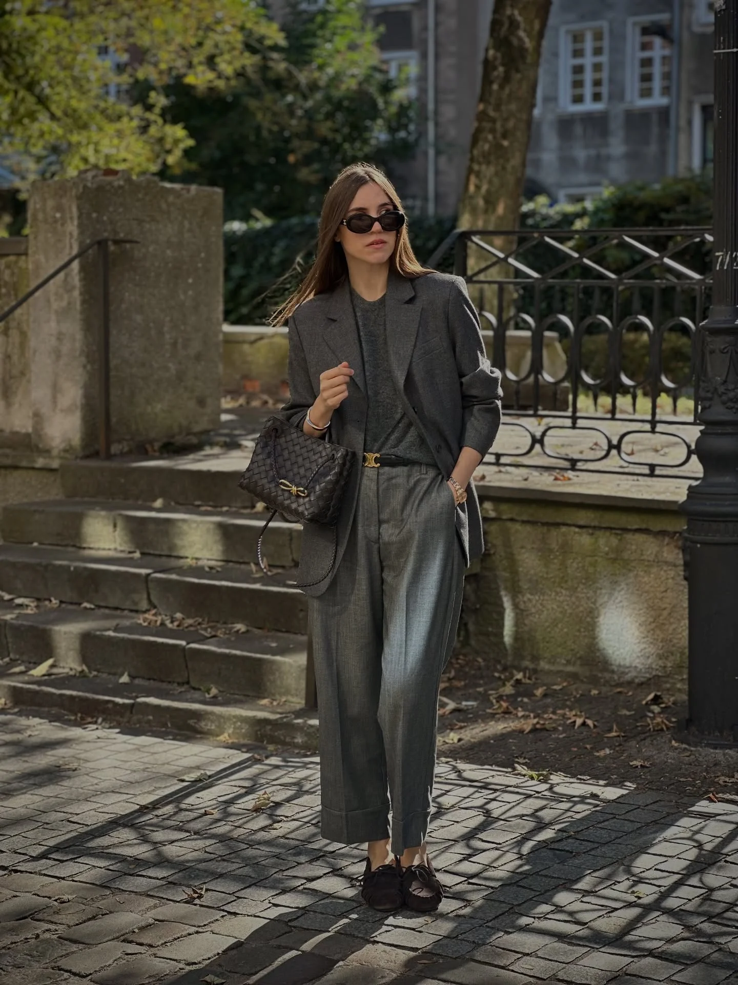 fall office outfits for women 2026 Charcoal Tailoring That Makes Quiet Luxury Feel Effortless