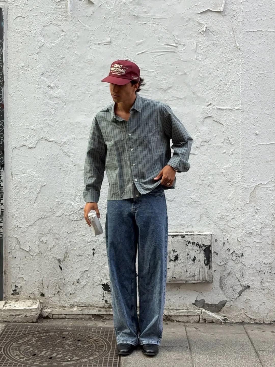 fall outfits ideas for men 2026 Relaxed Plaid Shirt And Loose Denim For Casual Street Style