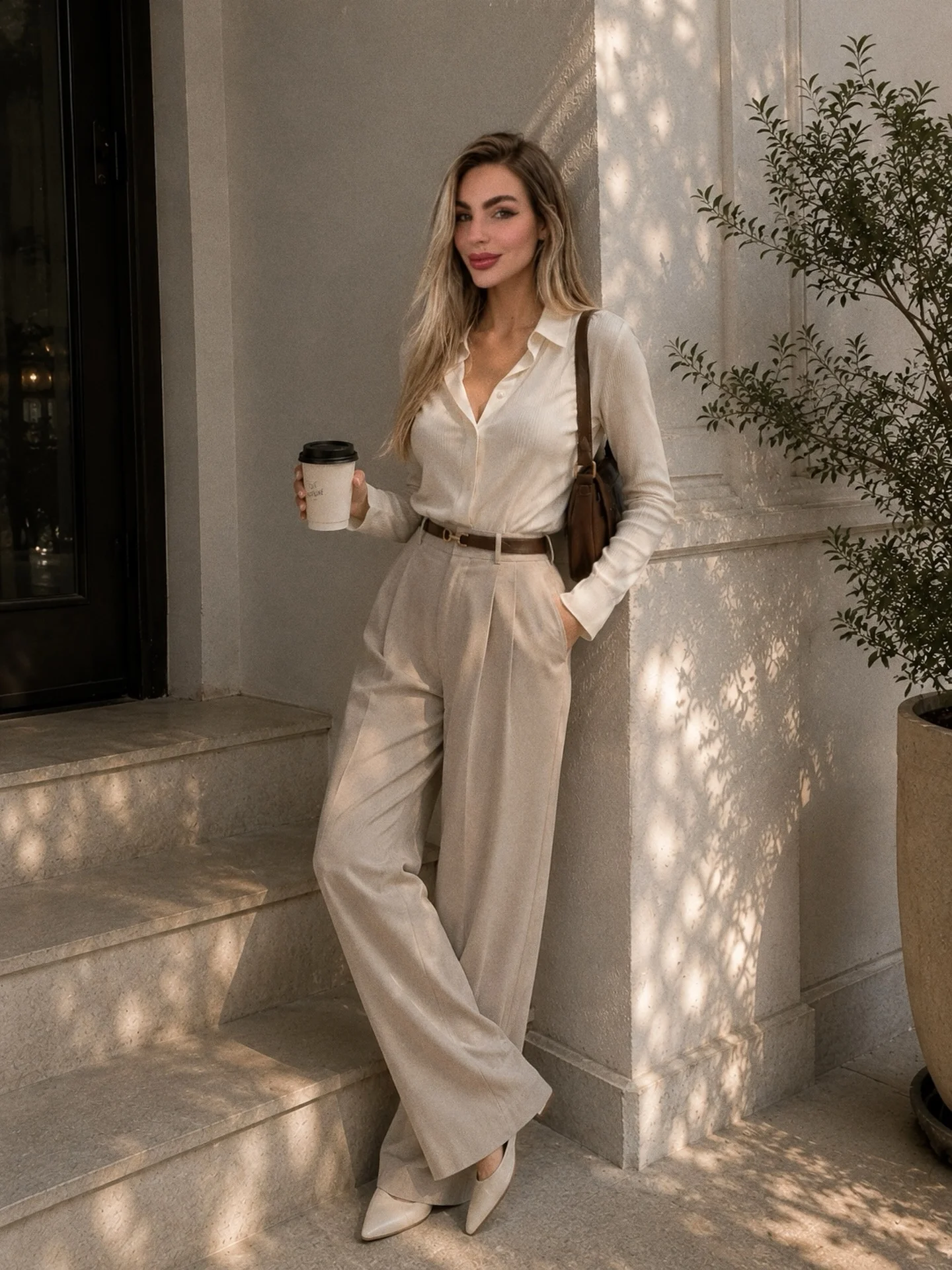 fall pants outfits 2026 Elegant Neutrals And Tailored Wide-Leg Trousers For Everyday Sophistication