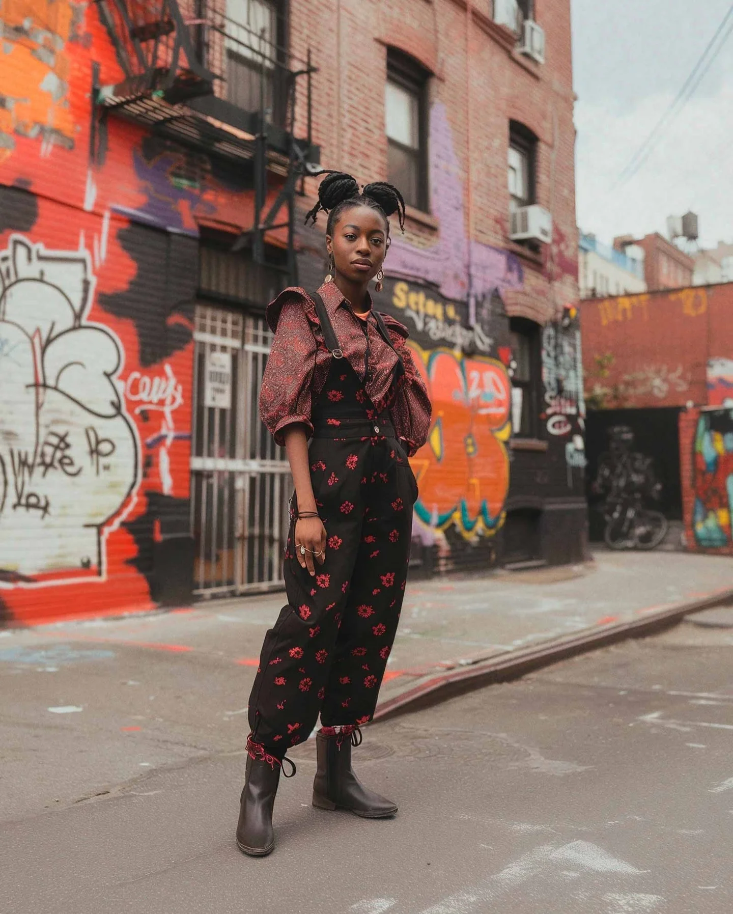 fall streetwear outfits nyc 2026 Bold Floral Streetwear With Artistic Downtown Energy