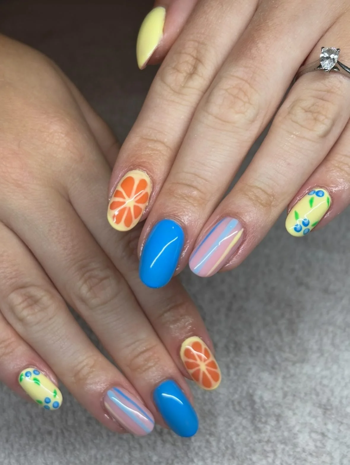 june manicure ideas 2026 Citrus And Berry Color Pop For Bright June Days