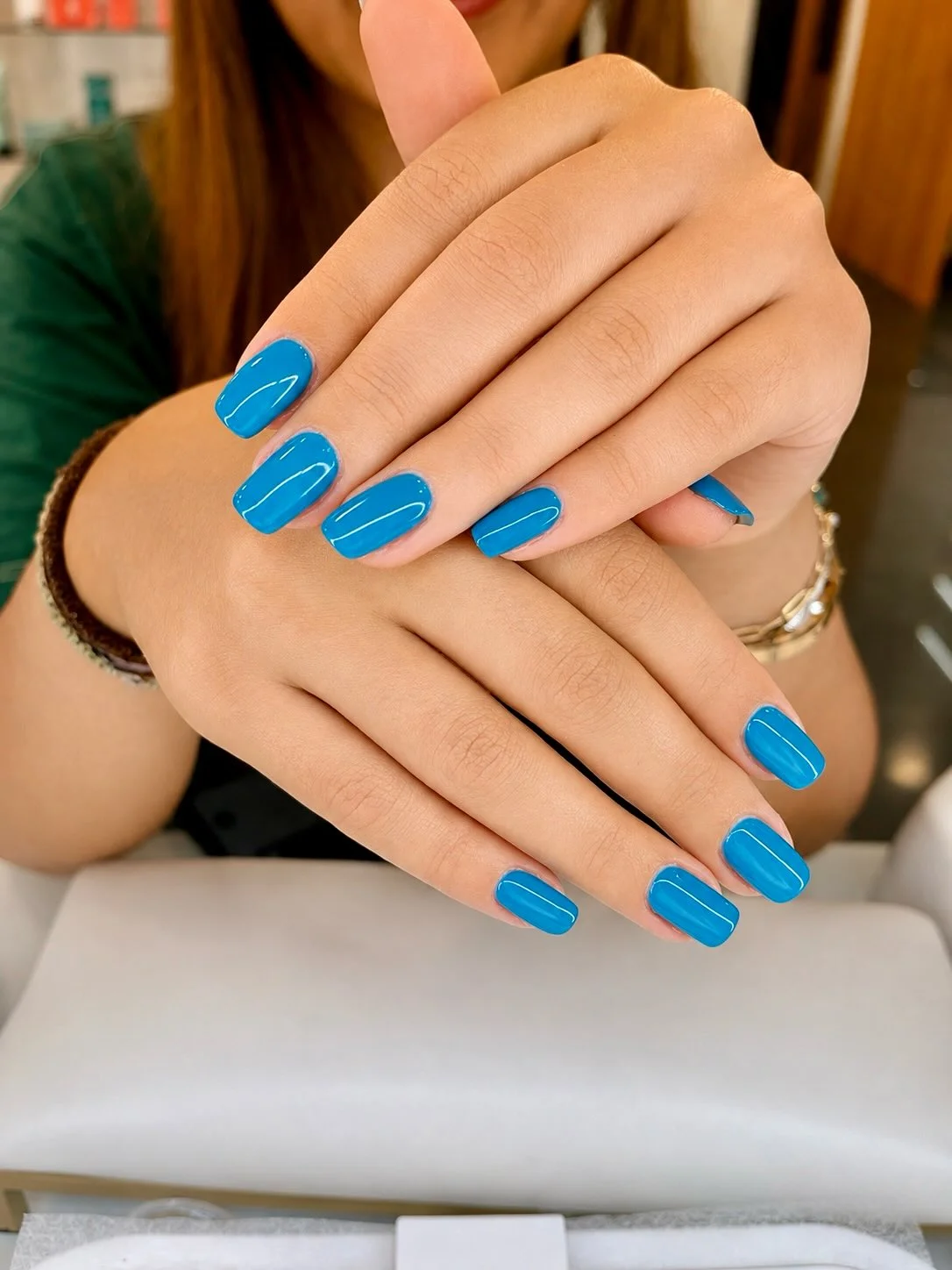 july nail colors ideas 2026 Ocean Blue Gloss For Bold July Statements