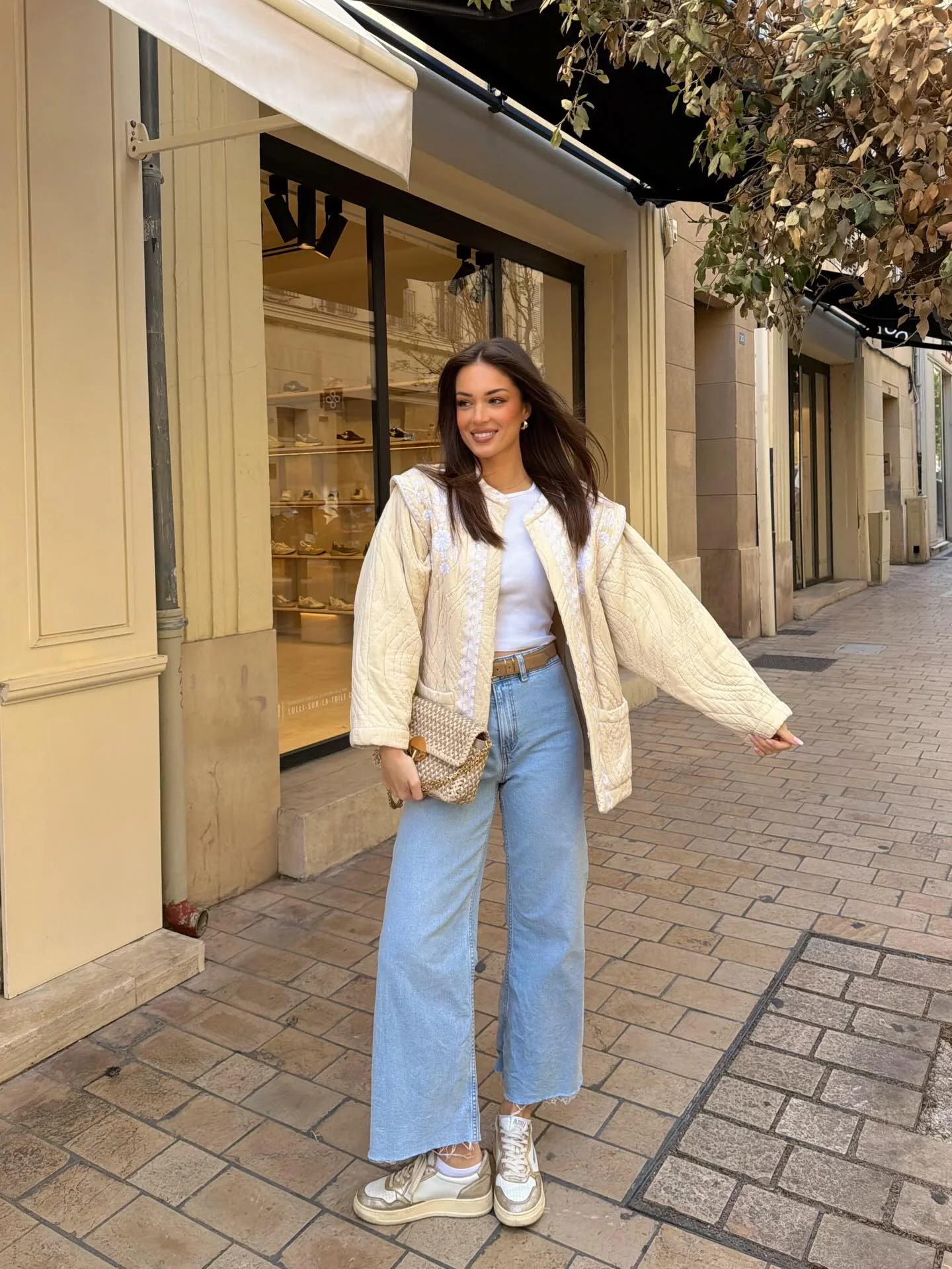 comfortable fall travel outfits 2026 Quilted Elegance With Everyday Denim