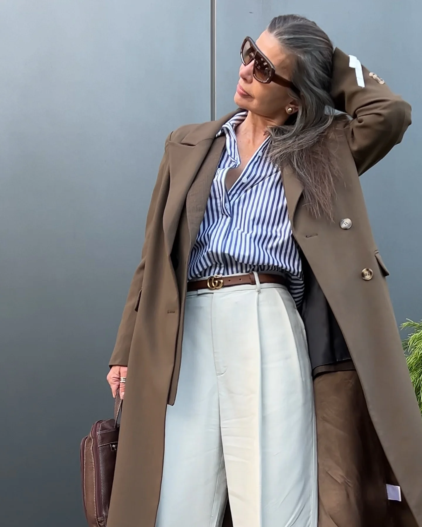 what to wear in fall 2026 over 50 Tailored Neutrals With A Classic Striped Shirt