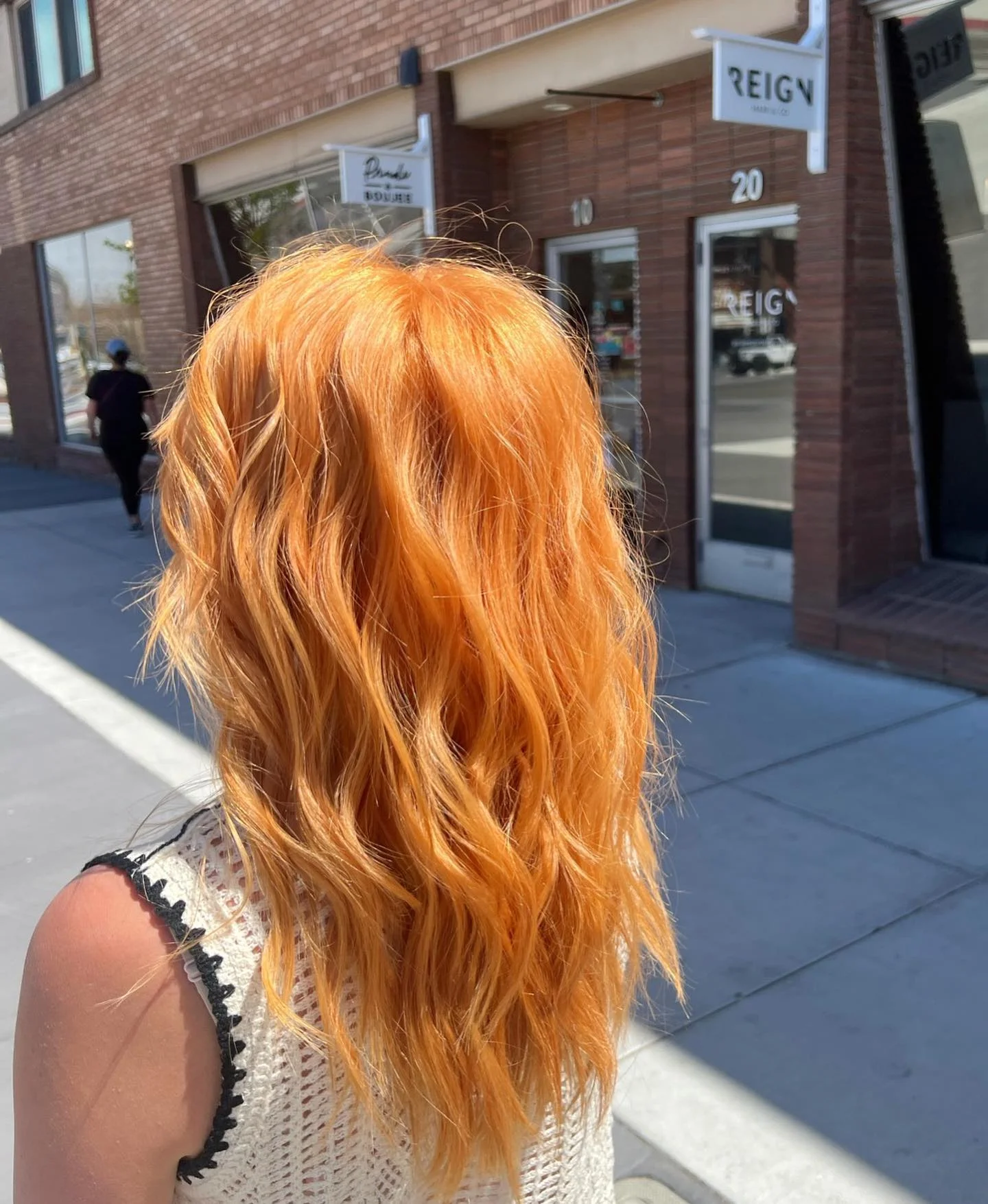 july hair color ideas 2026 Golden Tangerine Waves For Peak Summer Energy