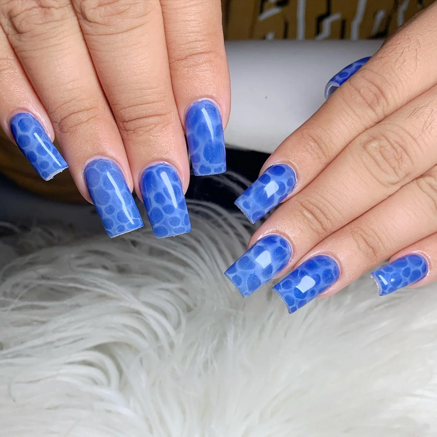 july nails design ideas 2026 Ocean Blue Bubble Nails With Statement Summer Style