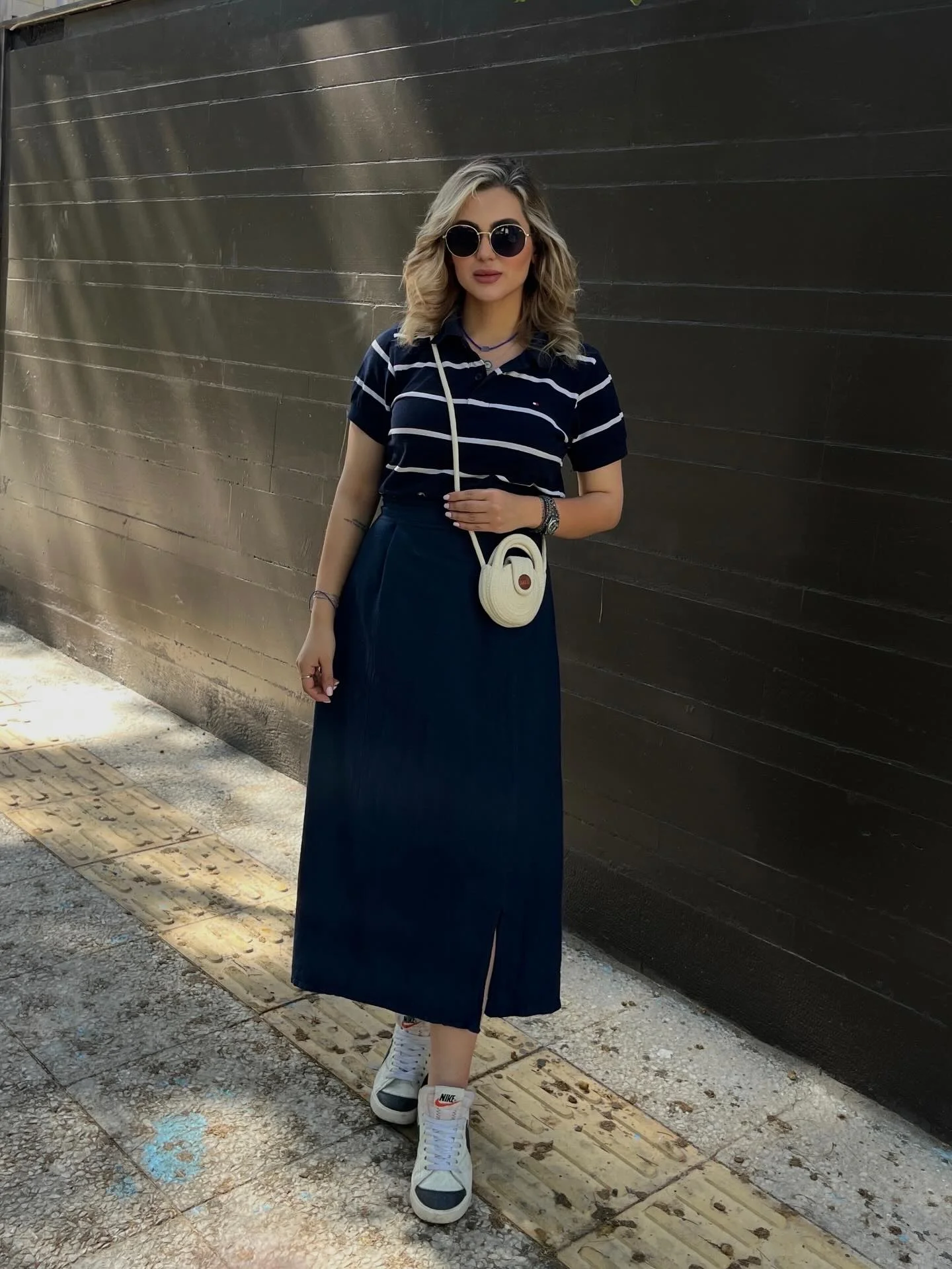 early fall outfits 2026 Sporty Polo And Midi Skirt Balance