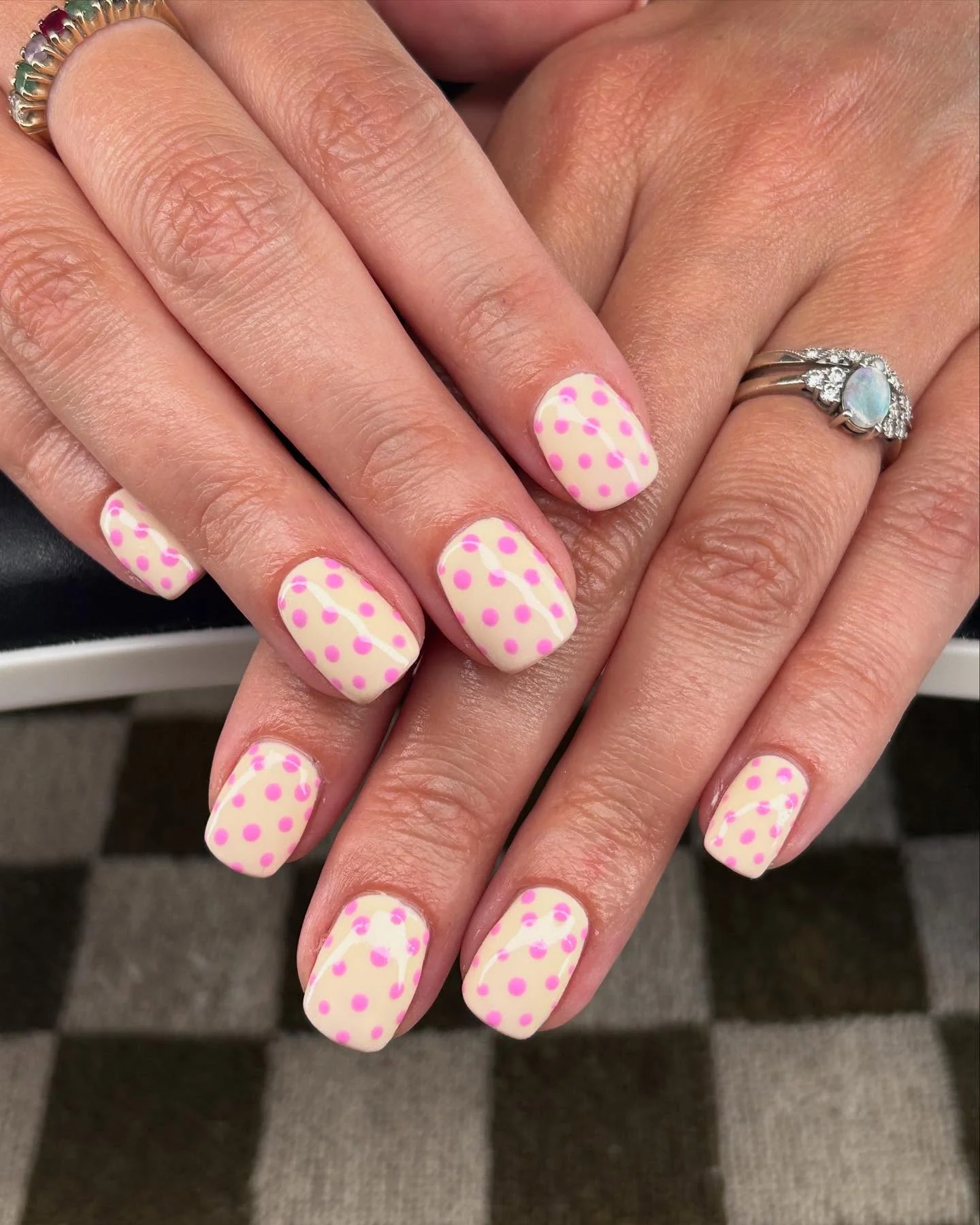 june manicure ideas Sweet Pink Polka Dot Charm