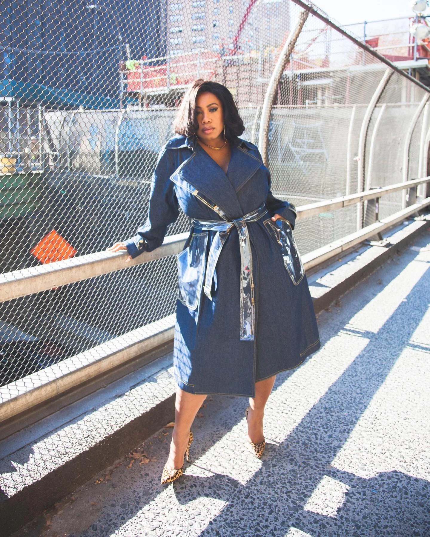 fall outfits for big busted women 2026 Structured Denim Trench For Powerful Autumn Dressing