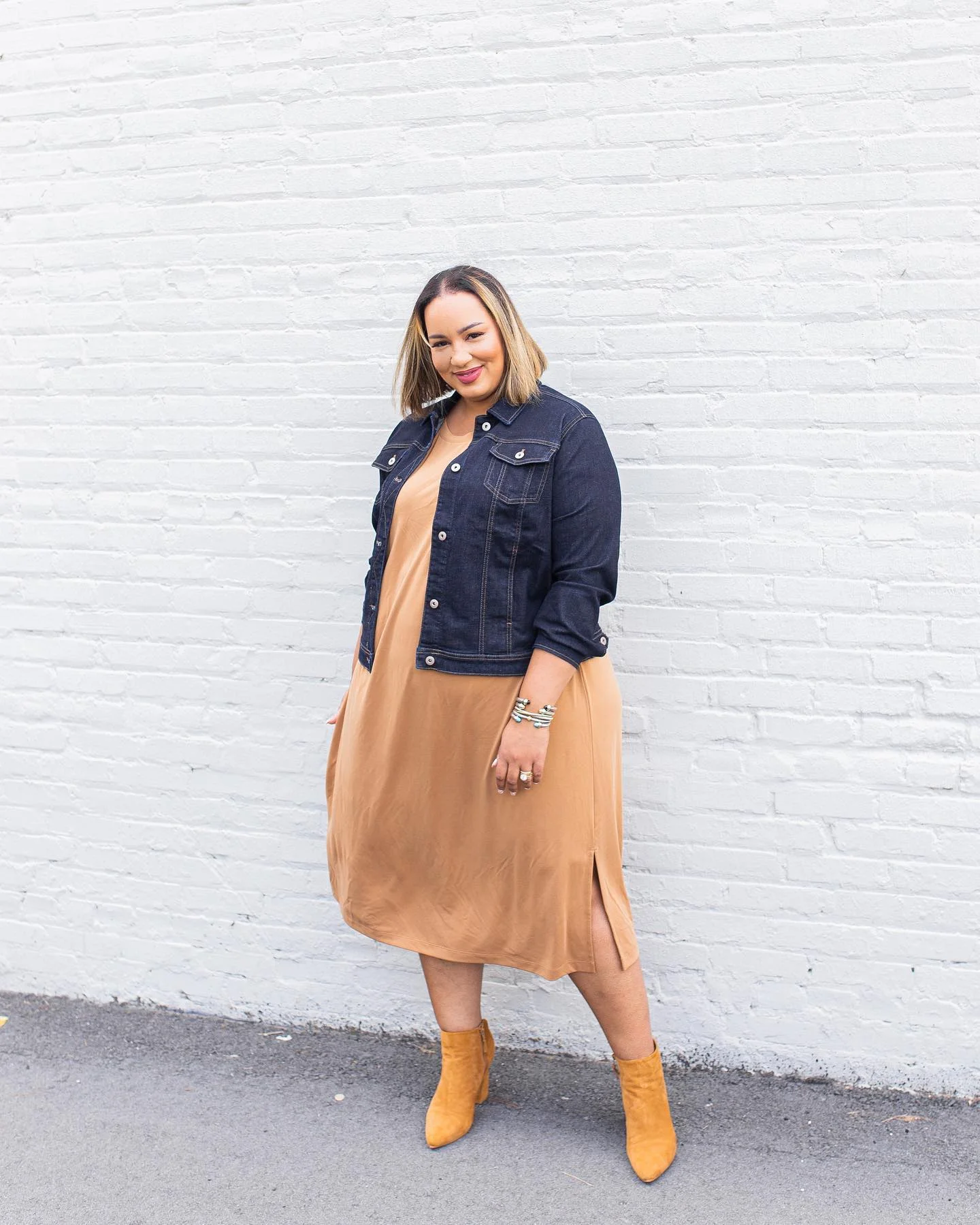 fall outfits for plus size women 2026 Soft Neutral Dresses And Dark Denim For Everyday Elegance
