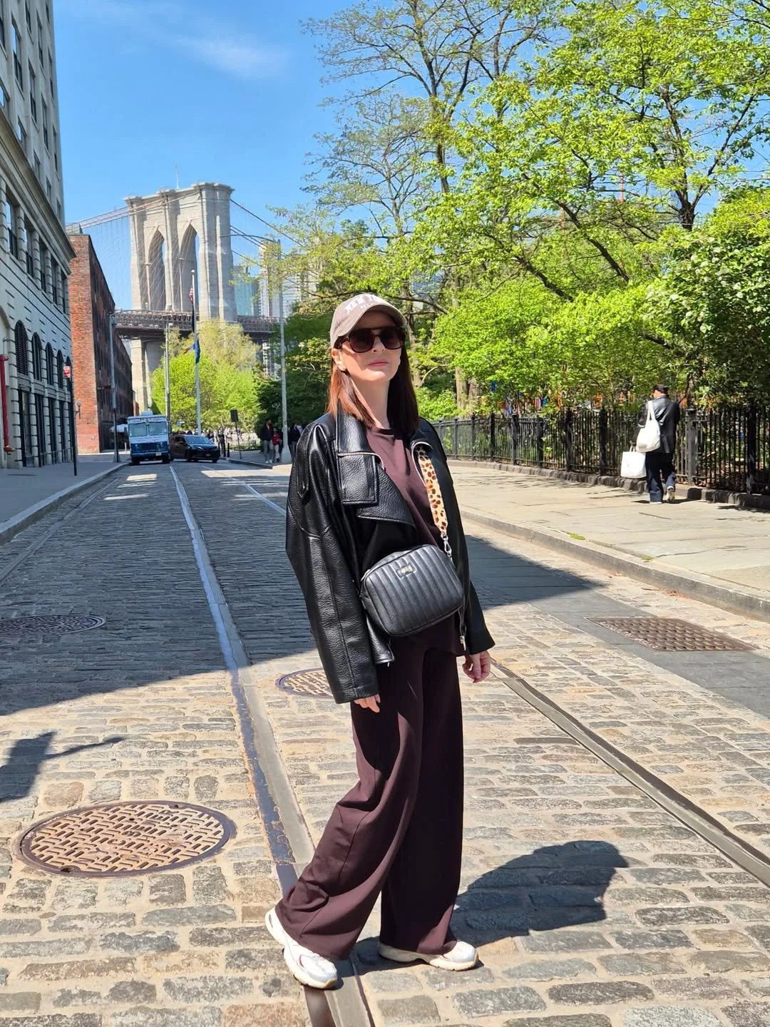 fall streetwear outfits nyc 2026 Leather Jacket And Wide-Leg Ease