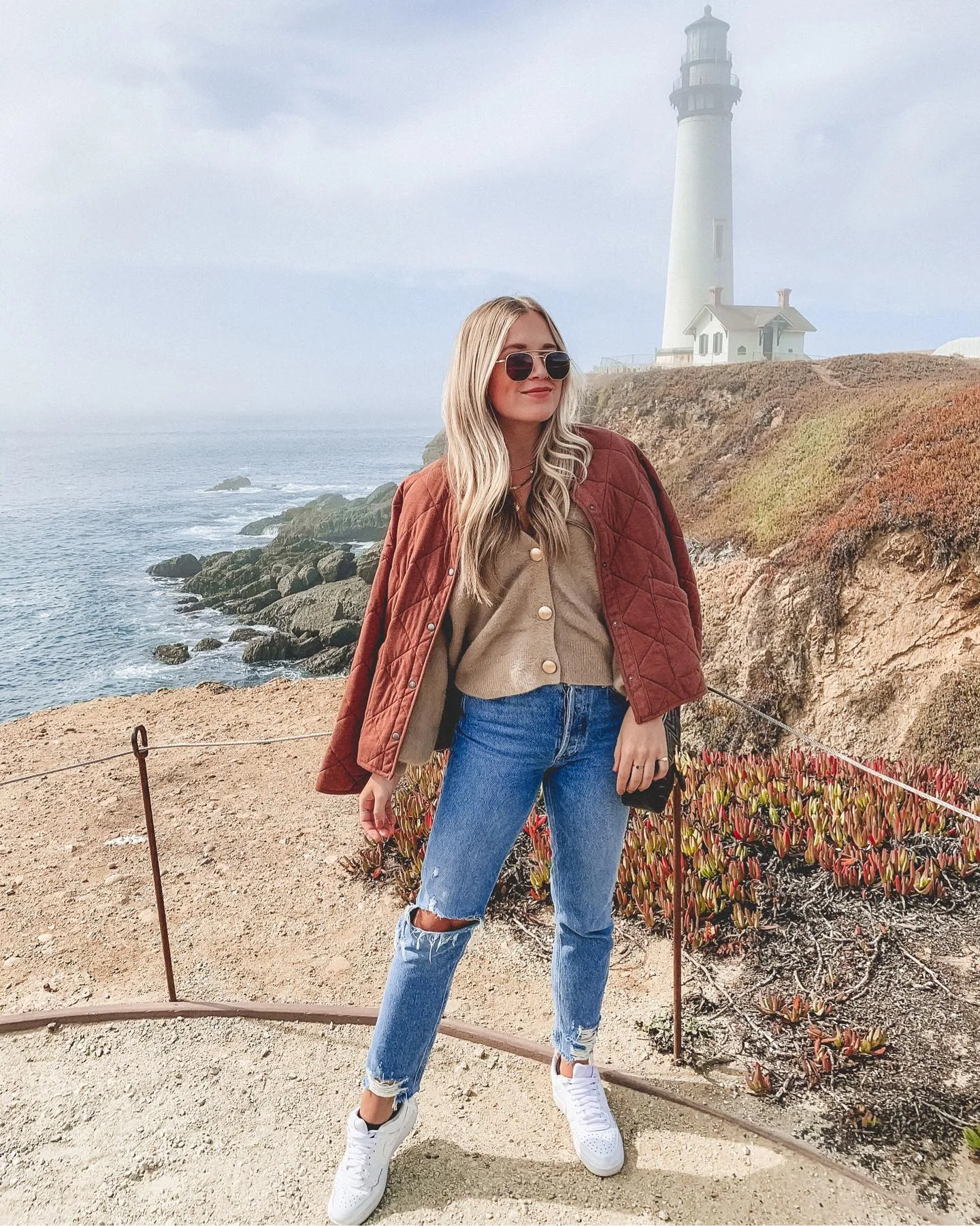 comfortable fall travel outfits 2026 Coastal Fall Layers With Relaxed Americana Charm