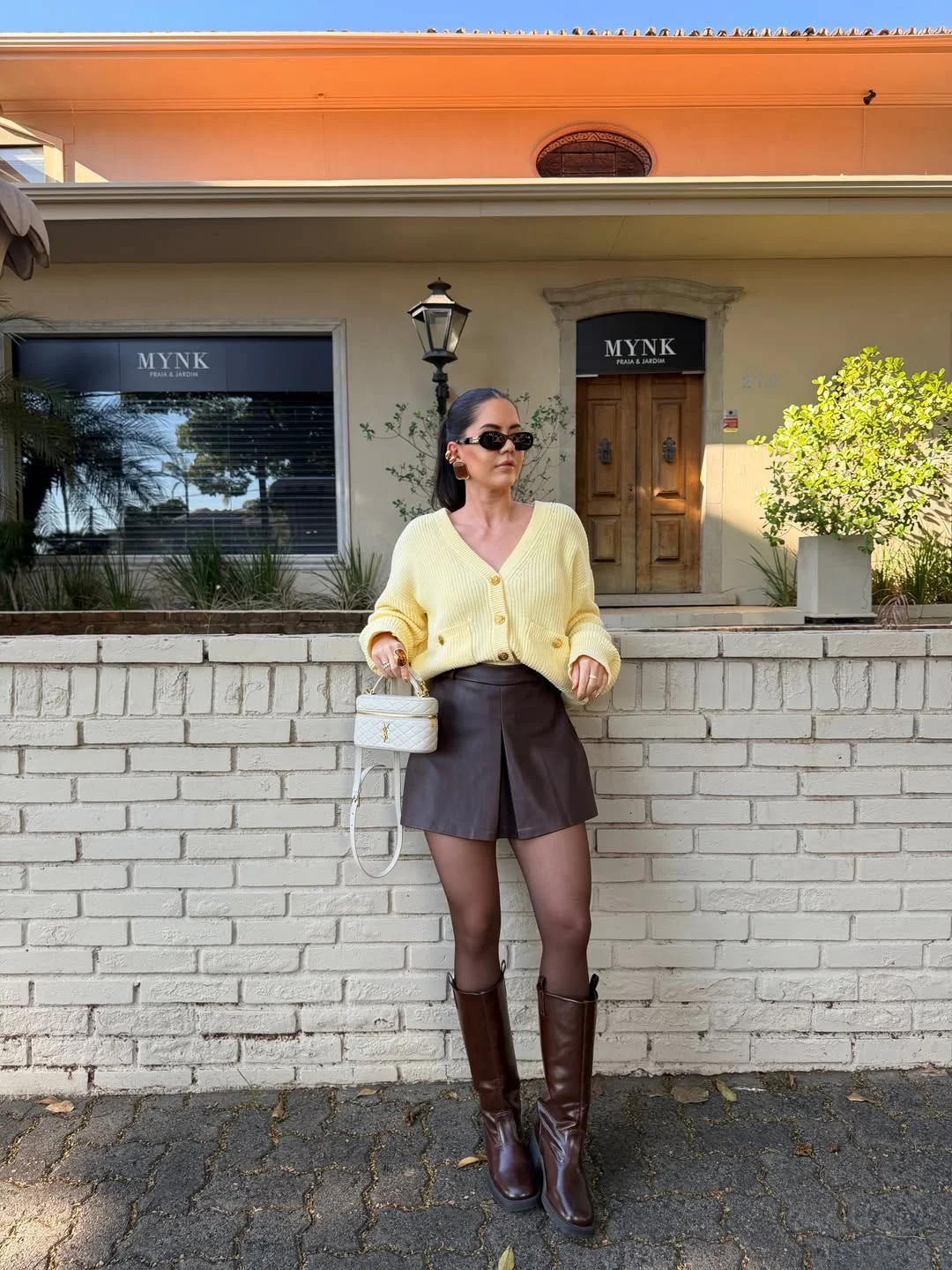 fall fashion trends for women 2026 Butter Yellow Knitwear And Chocolate Leather Minis