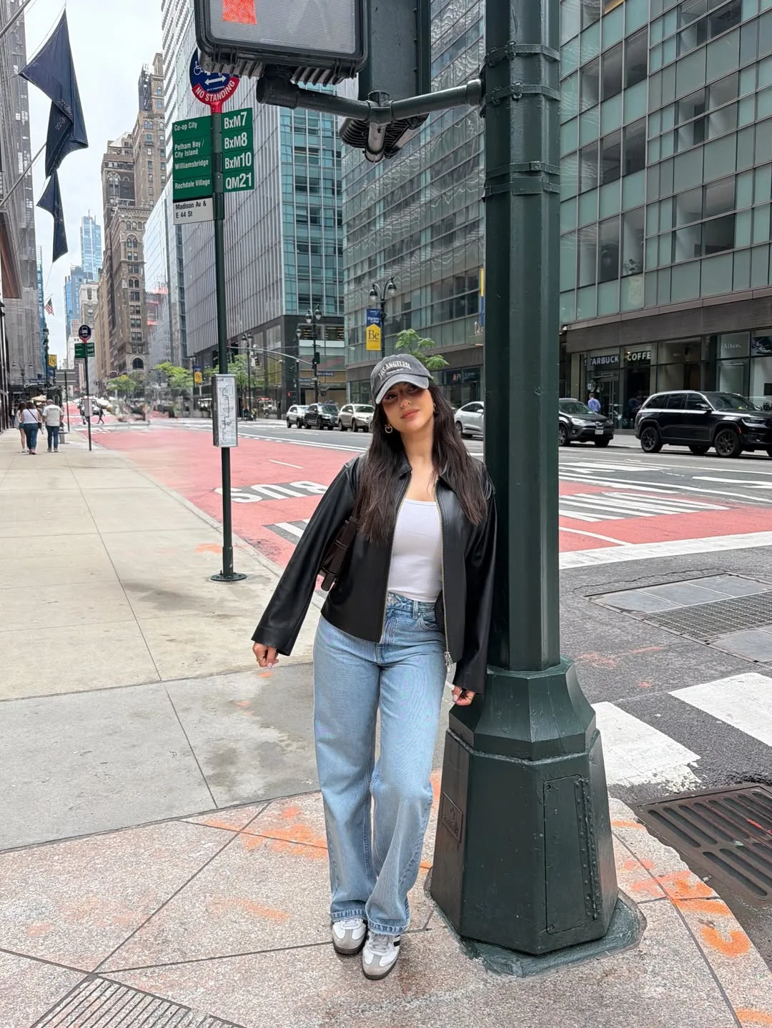 fall outfits with jeans 2026 City Cool With Leather And Sneakers
