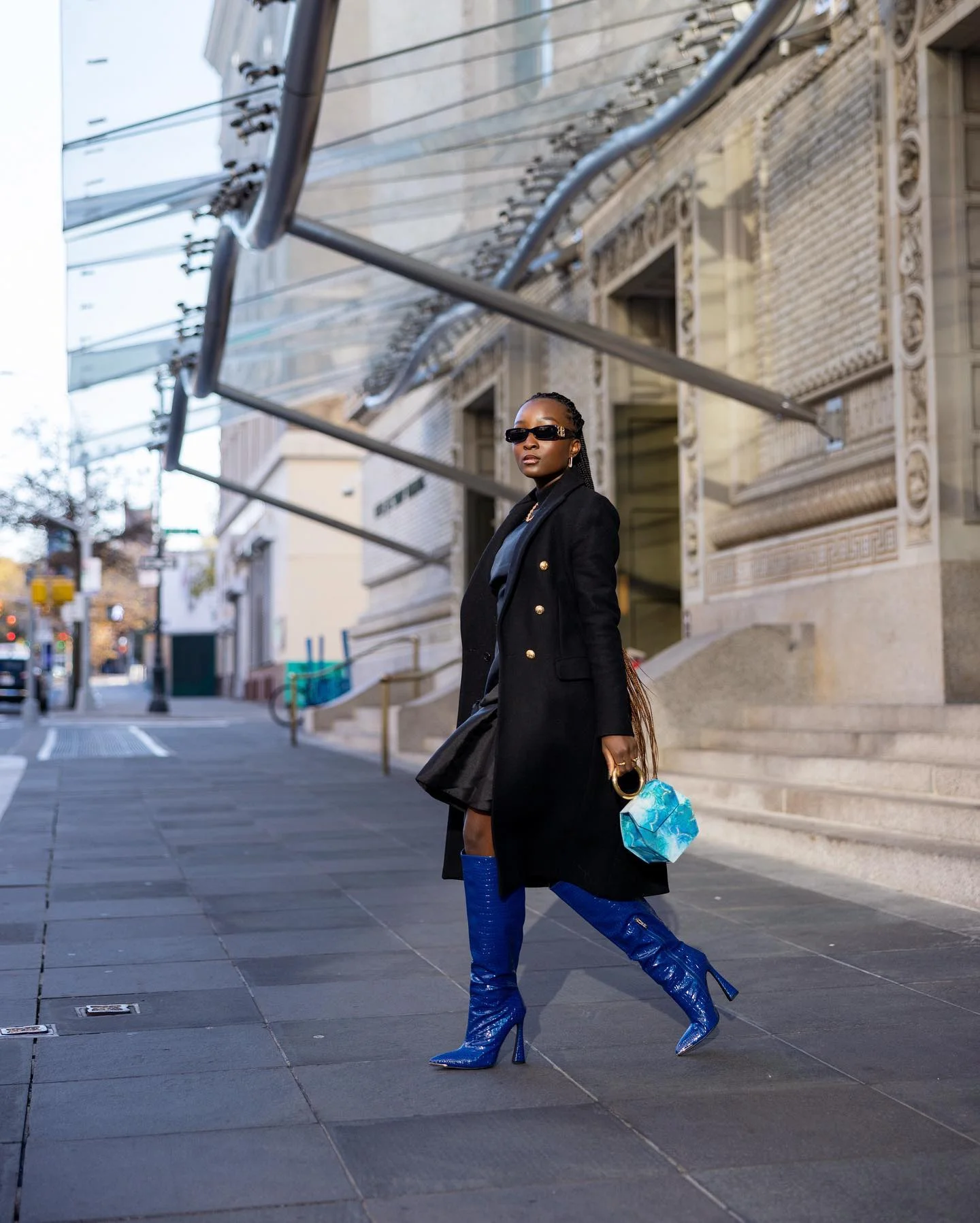 fall 2026 outfits for black women Electric Blue Boots With Fashion Week Confidence