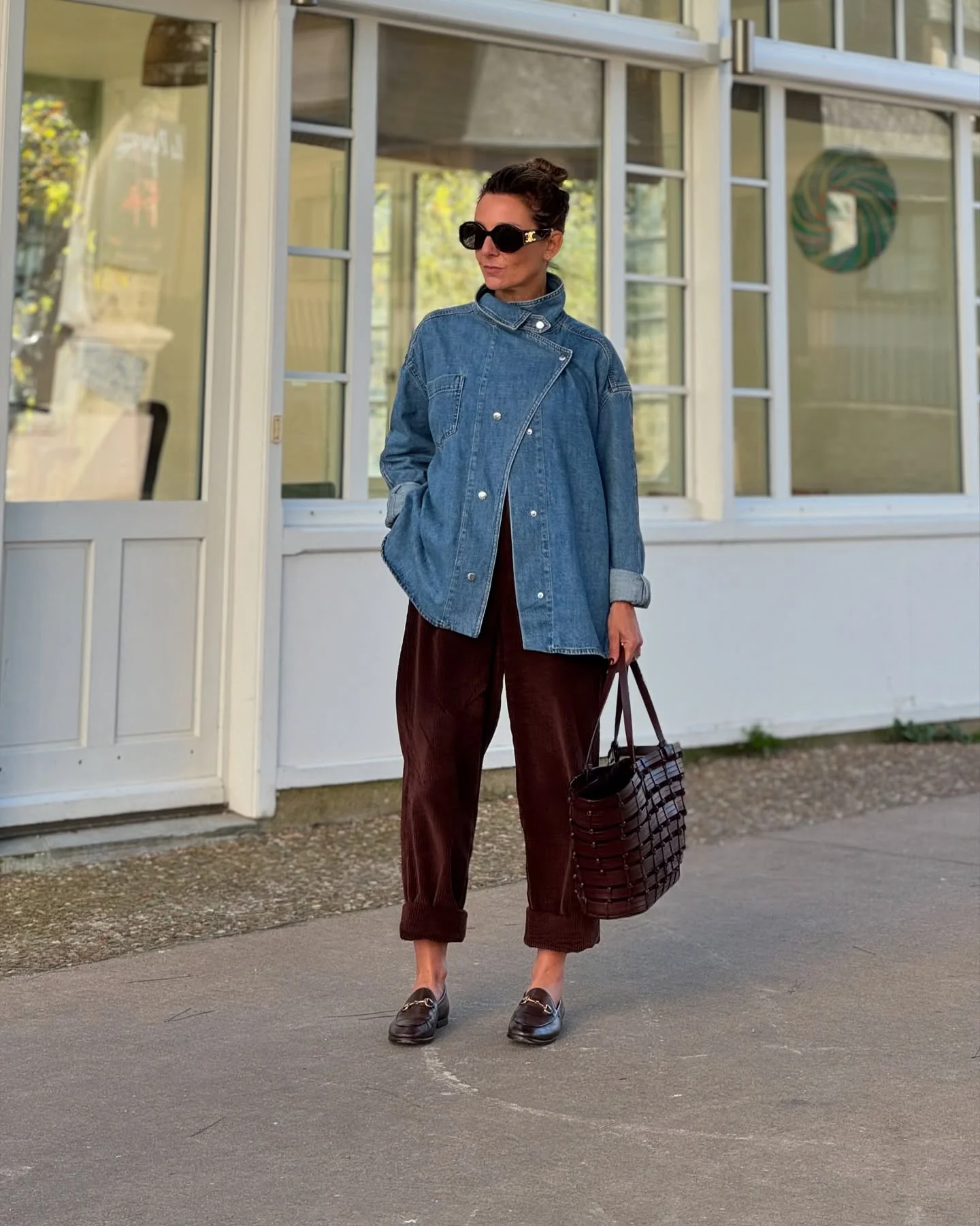 fall outfits with jeans jacket 2026 Modern Denim Layers With Rich Espresso Accents