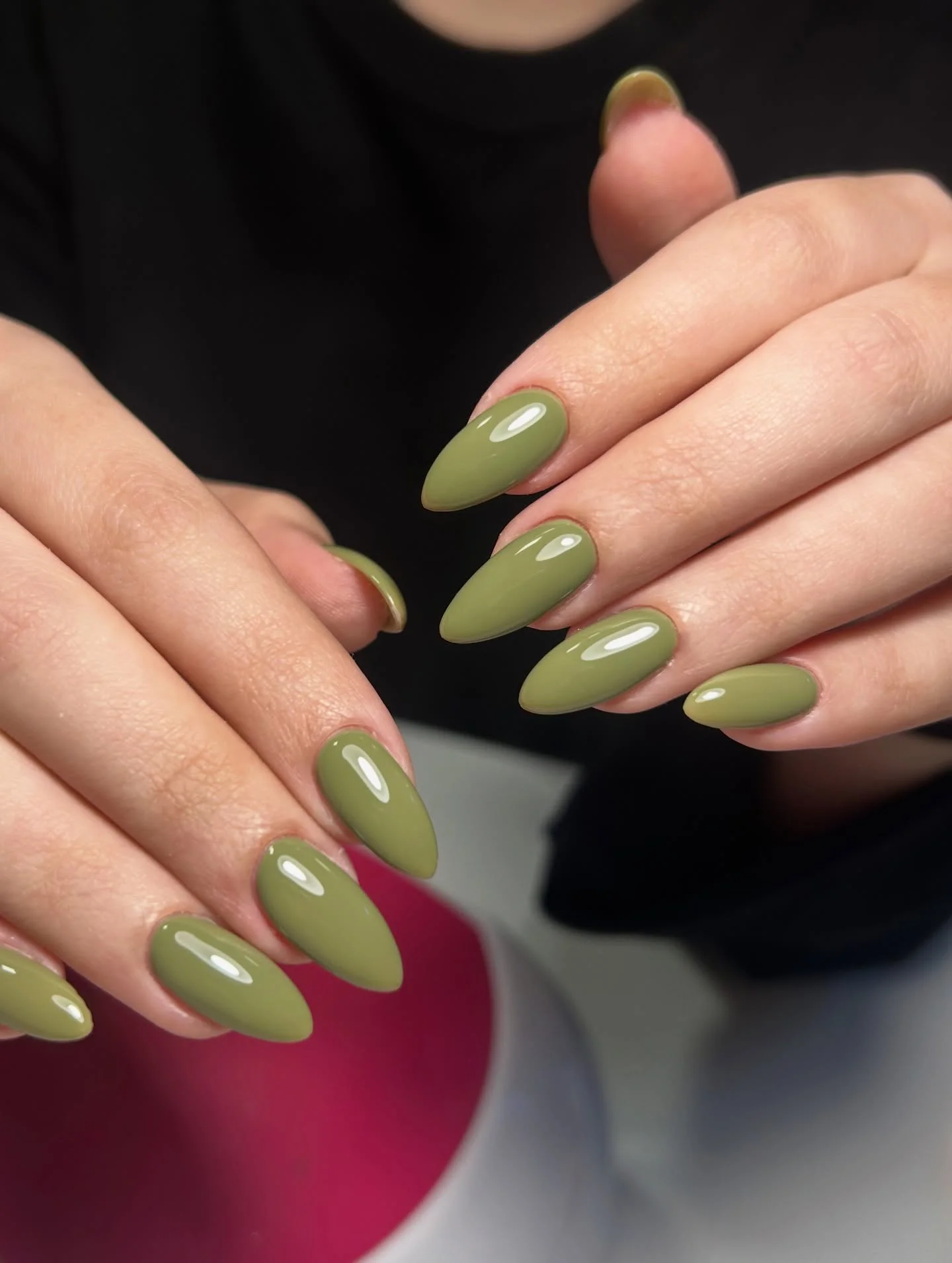 july nail colors ideas 2026 Olive Green Nails For Modern Minimalist Style