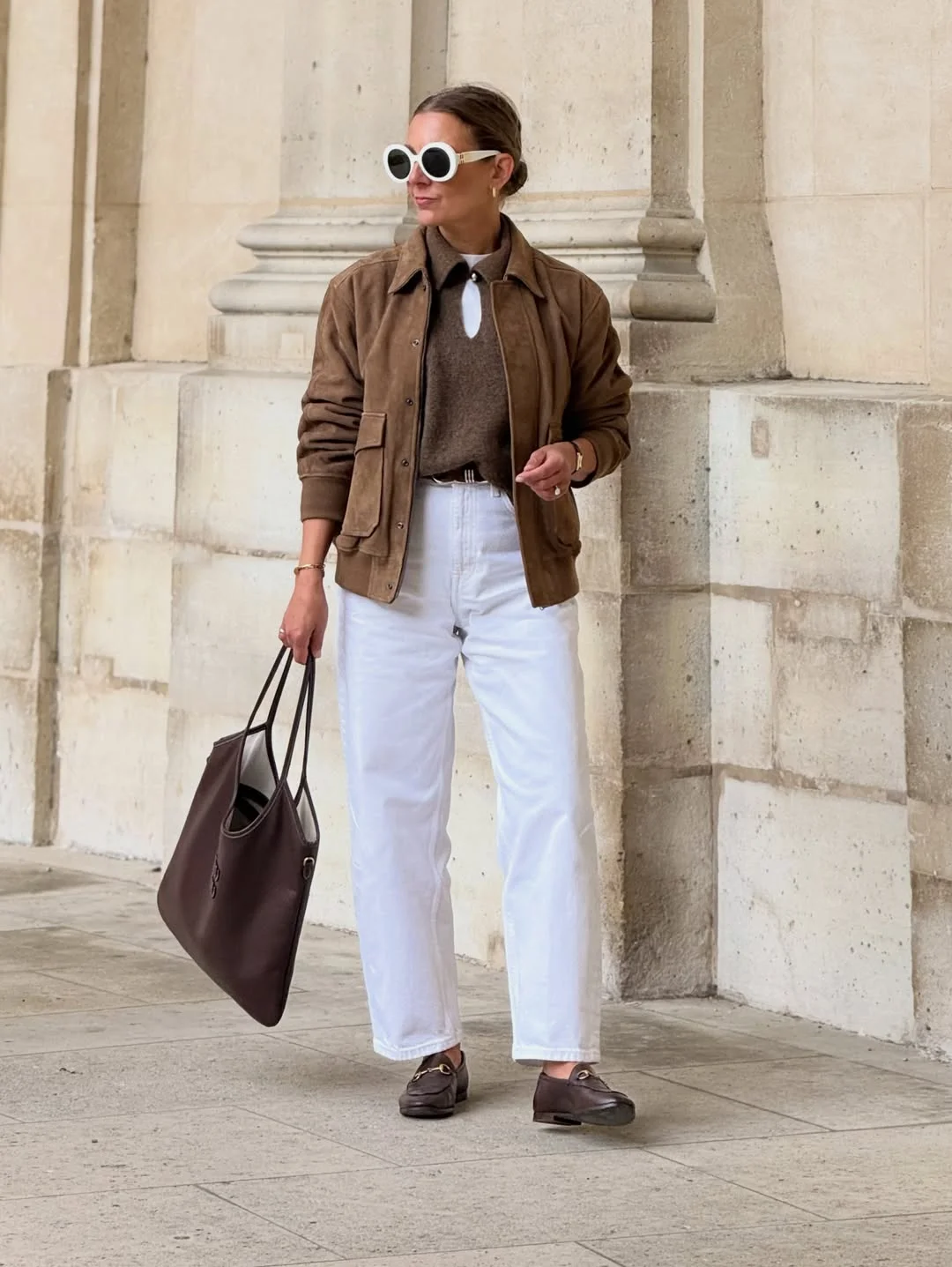 new trends fall fashion 2026 White Denim And Suede Jackets Create Quiet Luxury