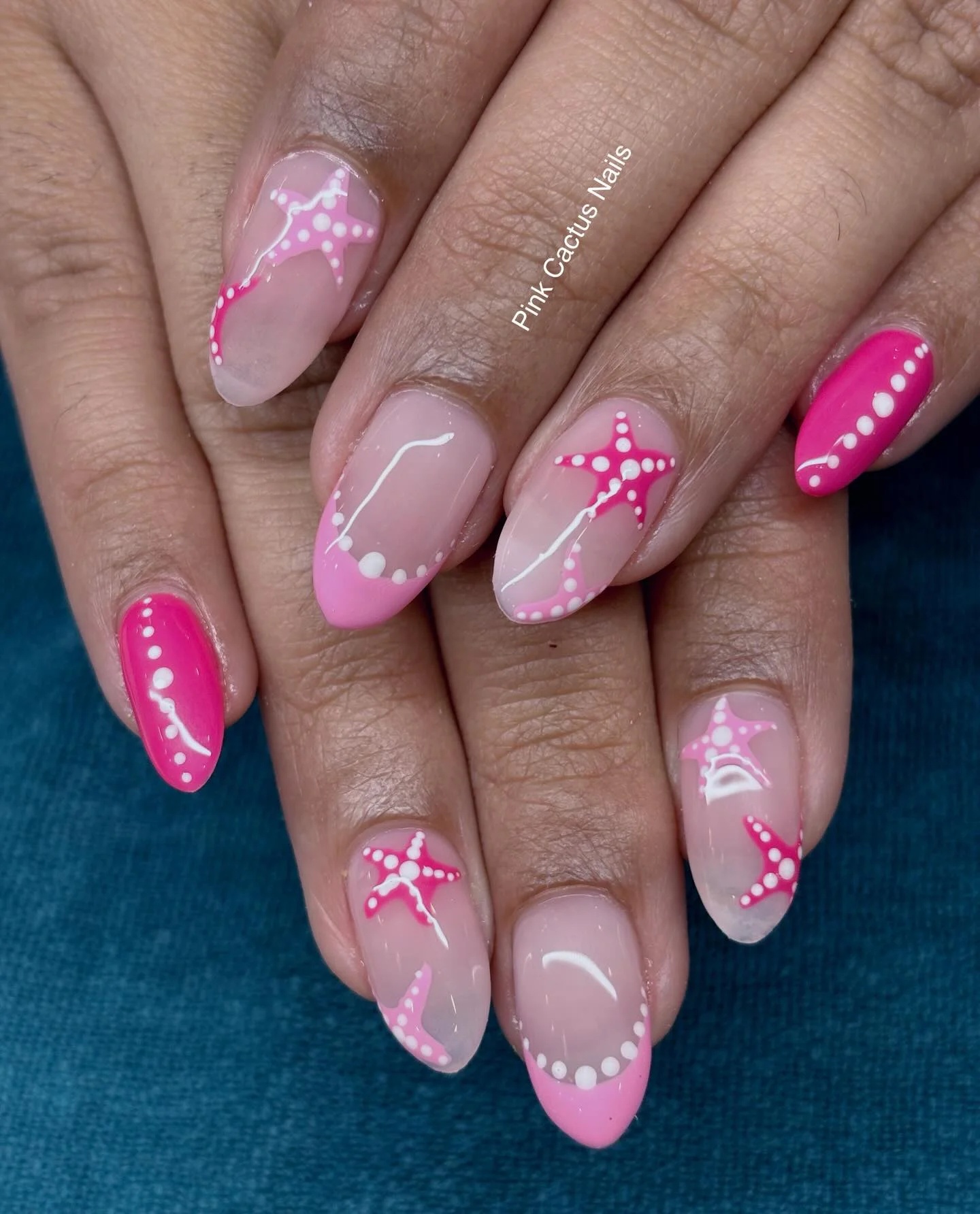 starfish summer nails 2026 Hot Pink Starfish Nails With Playful Beach Energy