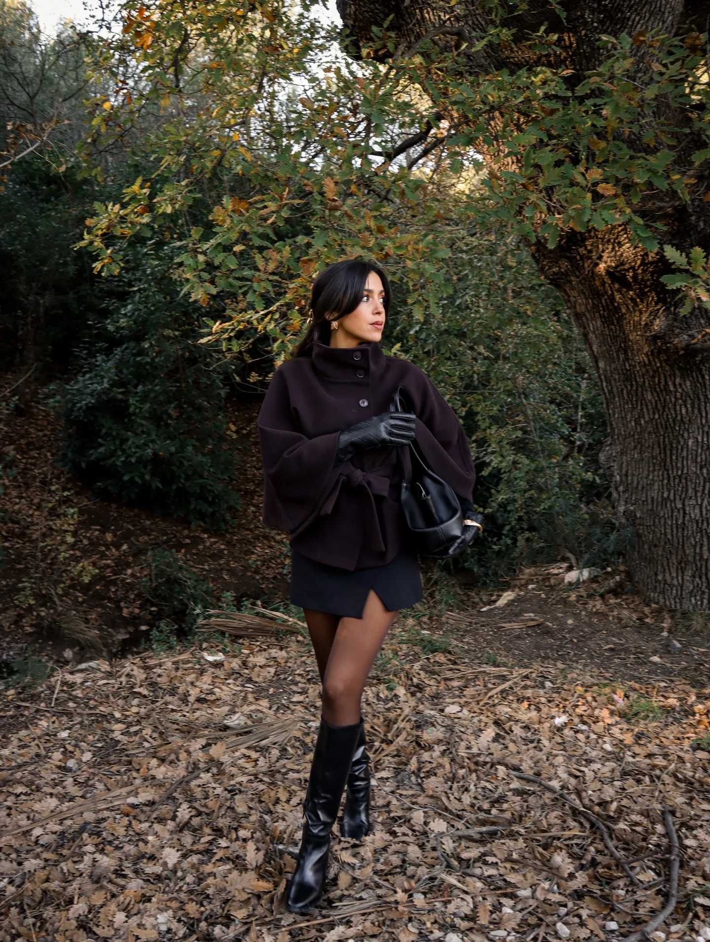 fall outfits with tights 2026 Dark Romance Layers For Crisp Autumn Days