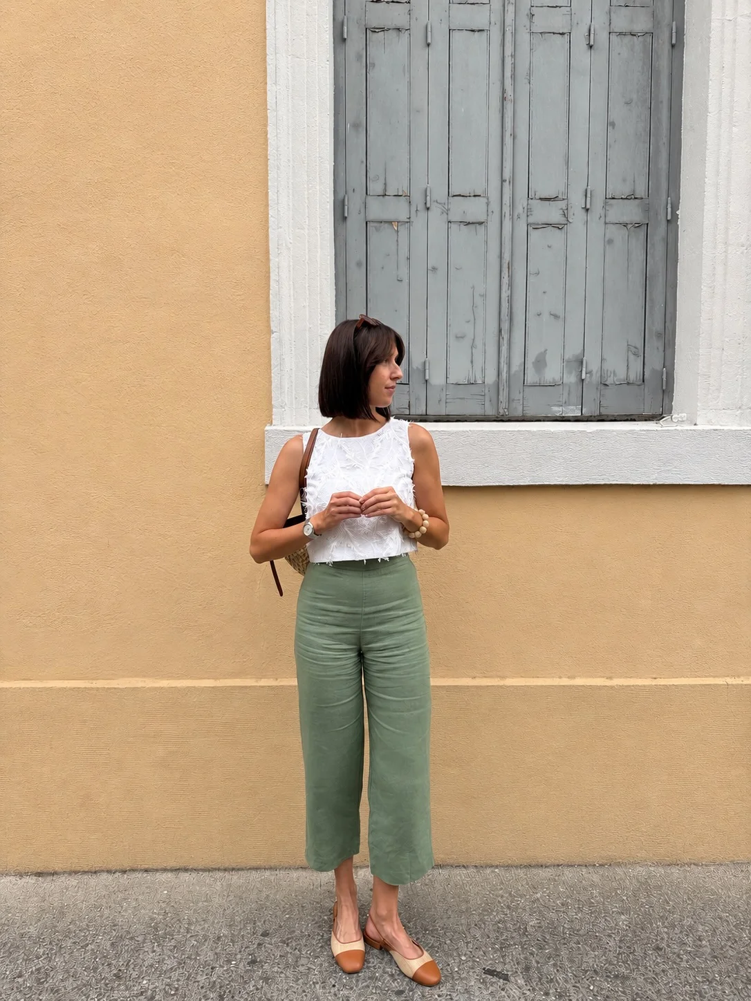 july outfits ideas 2026 Soft Sage And White For Everyday Elegance