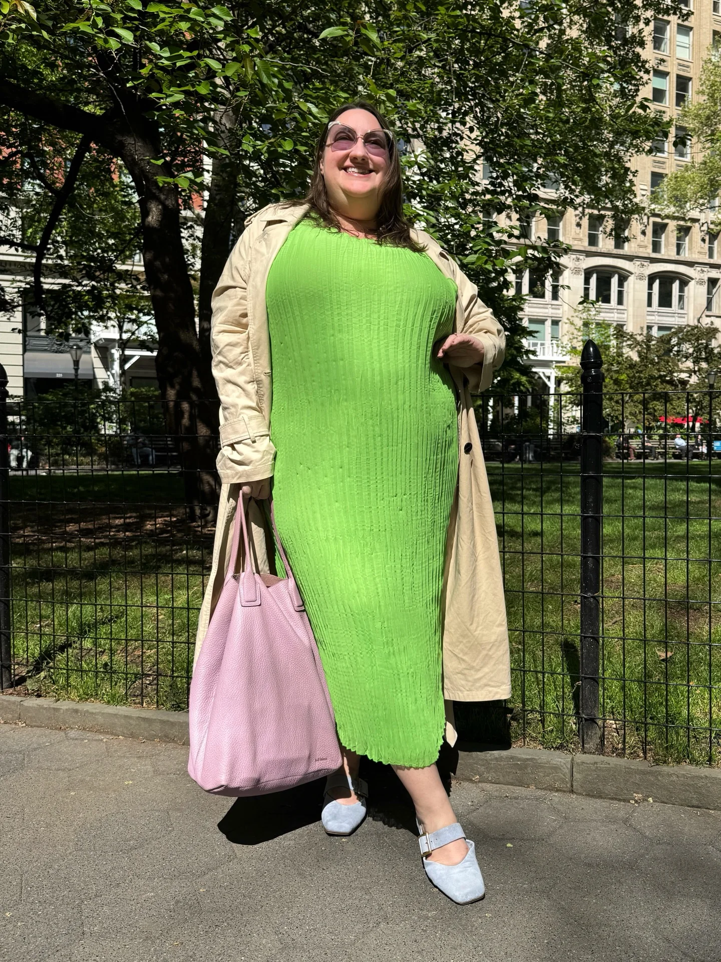fall outfits for big busted women 2026 Bright Knit Dress With Soft Trench Layering