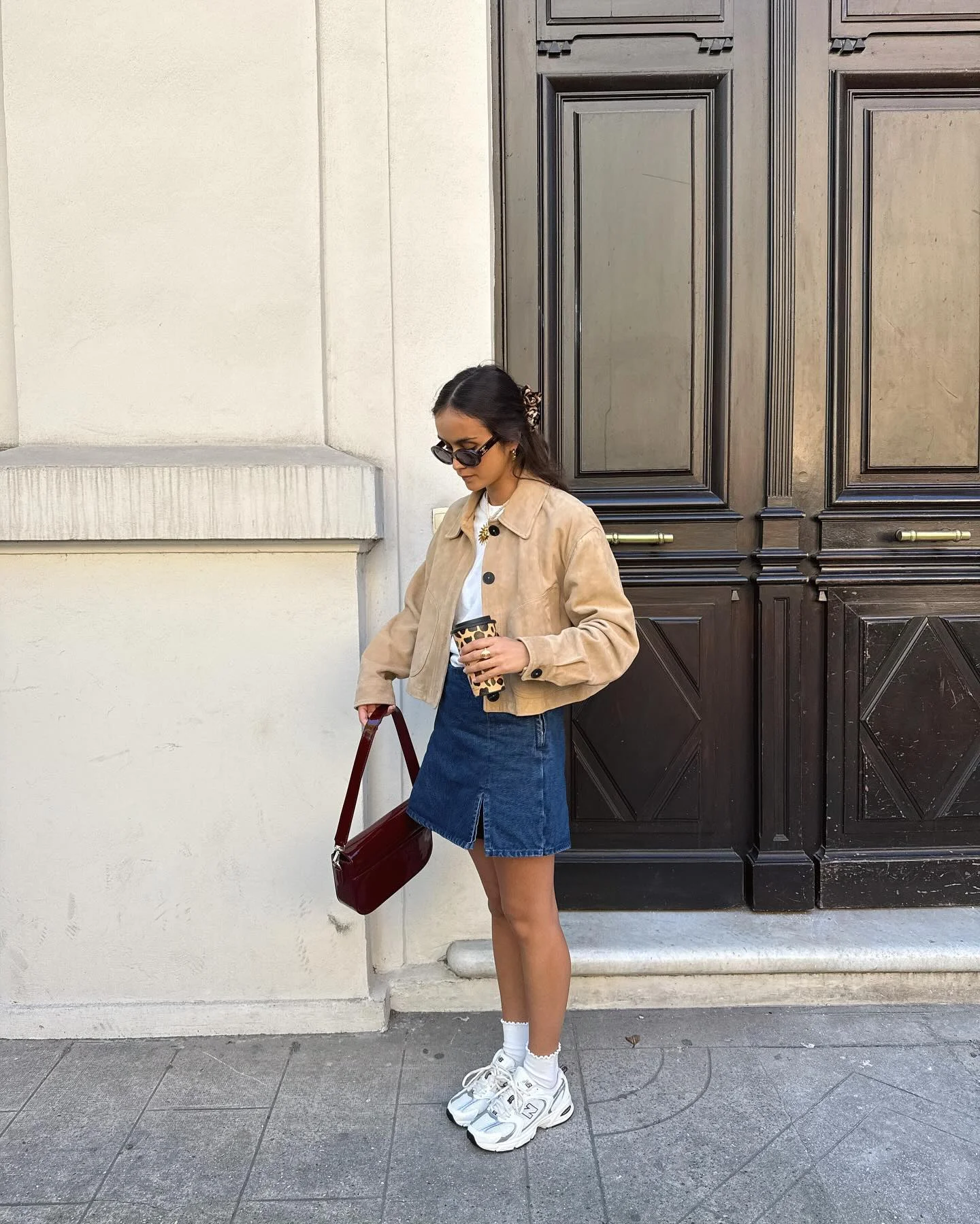fall outfits ideas 2026 Denim Mini Skirt Styling For Warm Autumn Afternoons