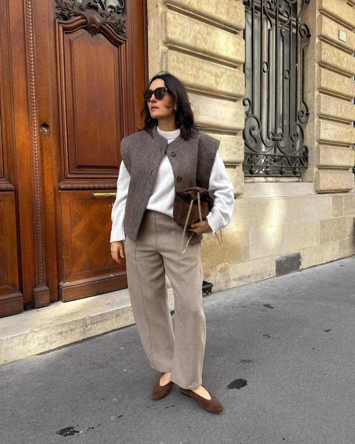 fall outfits with vests 2026 Quiet Luxury Neutrals With A Tailored Wool Vest