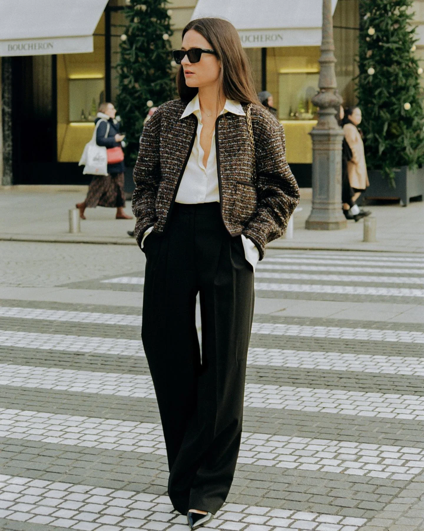 fall pants outfits 2026 Black Tailoring And Tweed For Refined Everyday Sophistication
