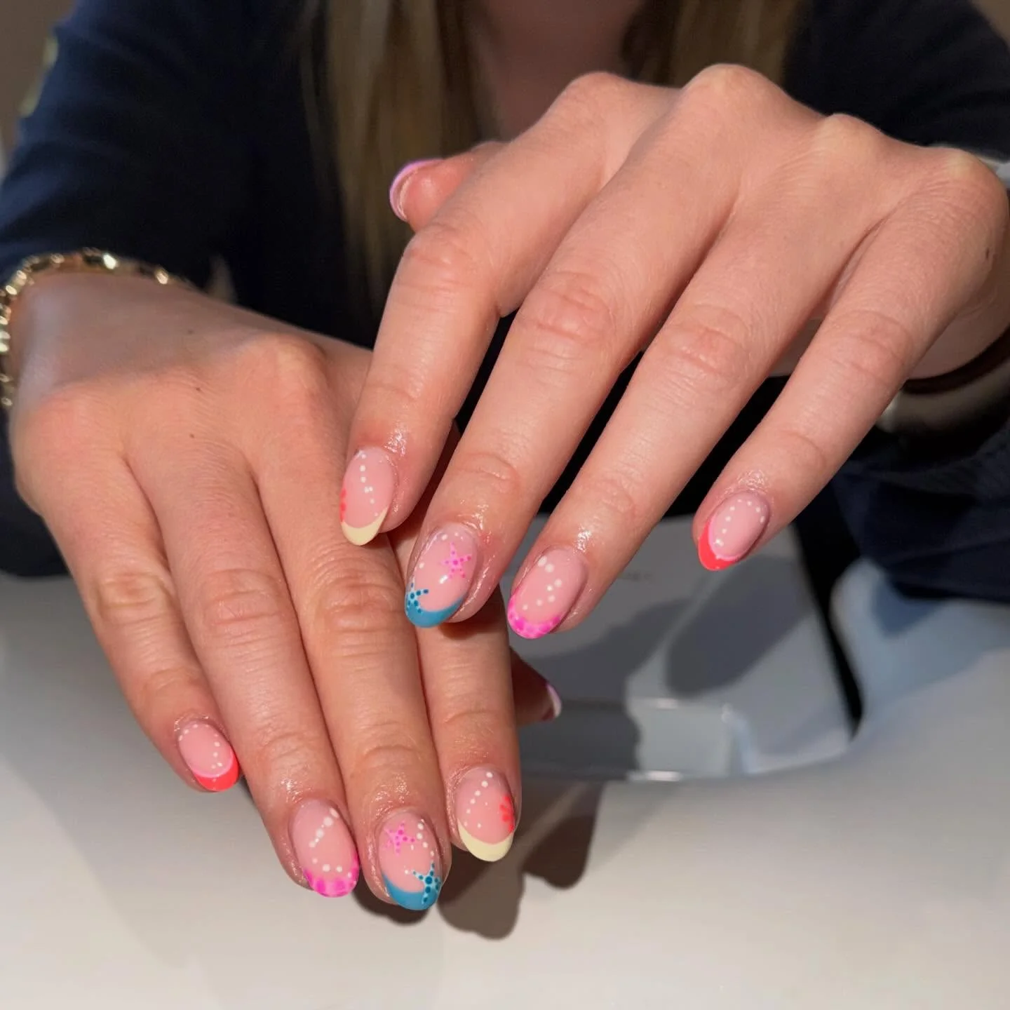 summer oval nails 2026 Pastel Party French Tips