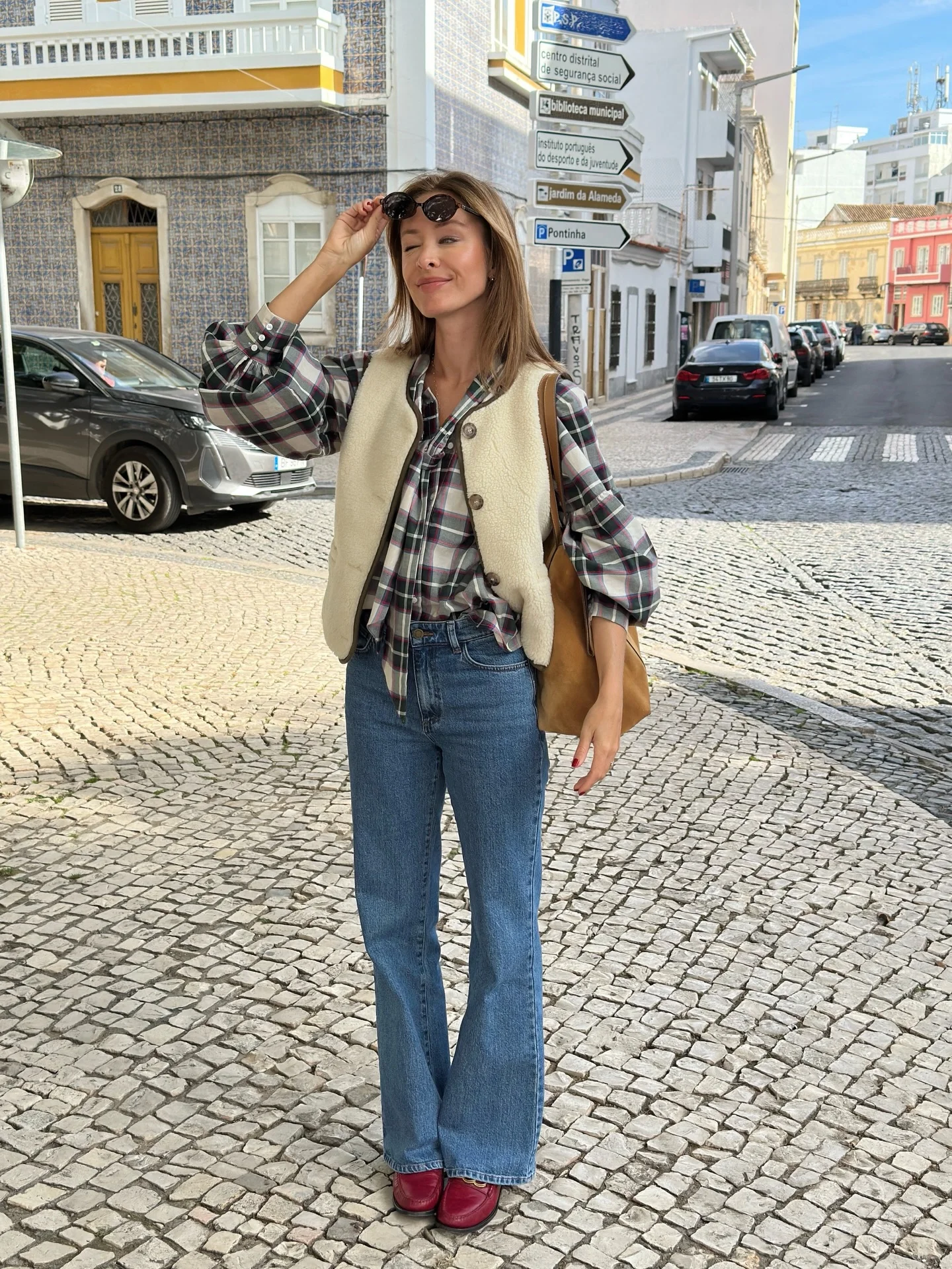 fall outfits with vests 2026 The Modern Shearling Vest And Denim Formula