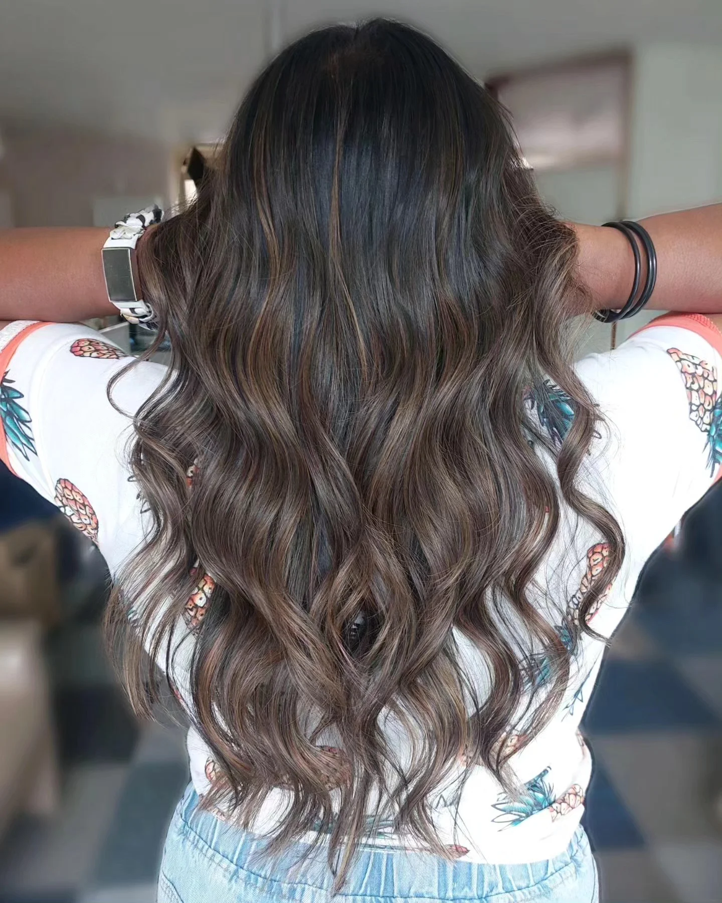 july hair color ideas 2026 Smoky Mocha Brunette With Luxurious Shine
