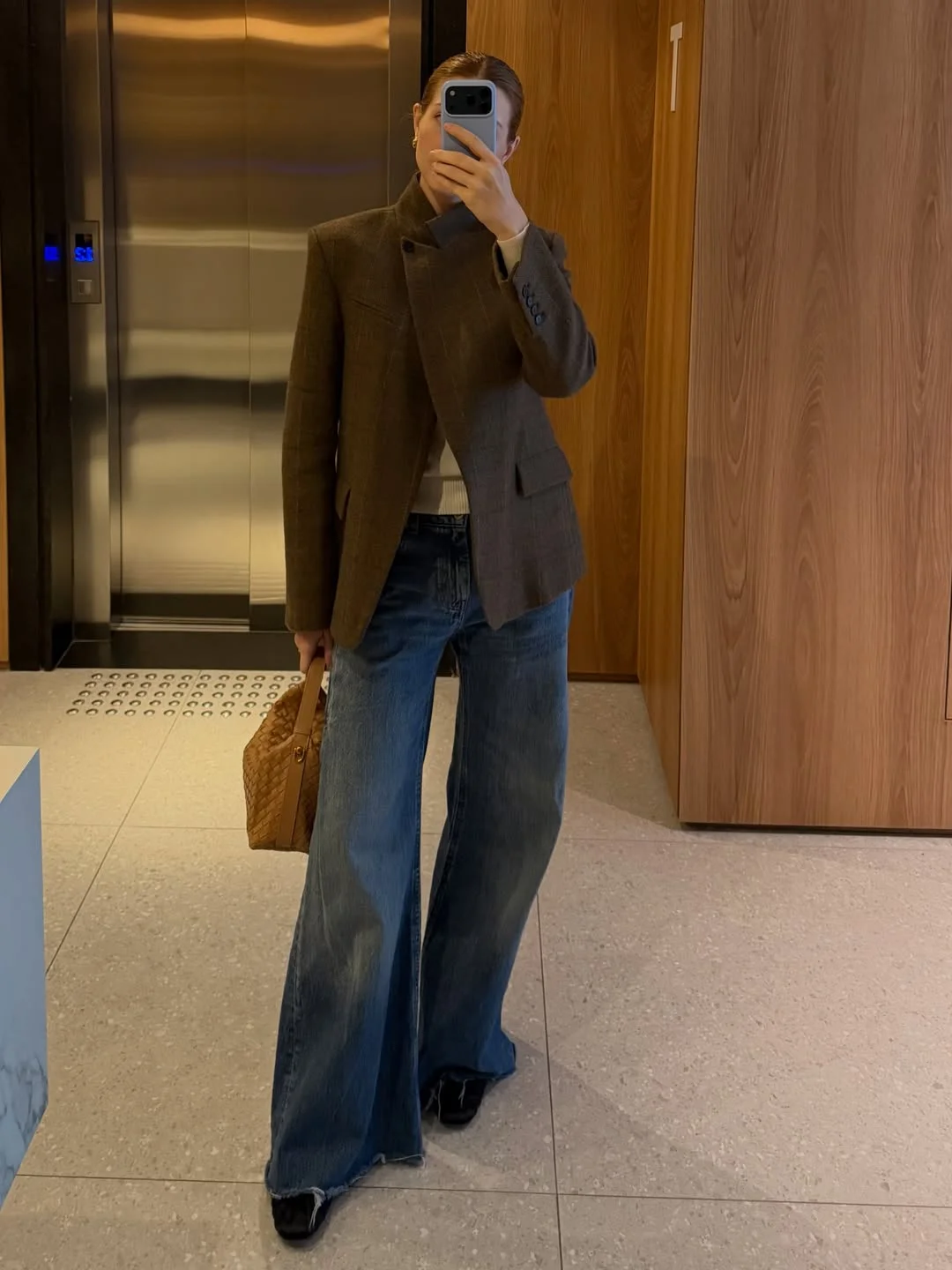 fall business casual outfits for women 2026 Relaxed Wide-Leg Denim Meets Executive Tailoring