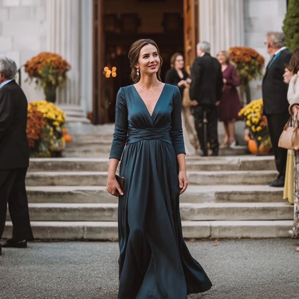 fall wedding guest dress 2026 Deep Midnight Glamour For Black Tie Weddings