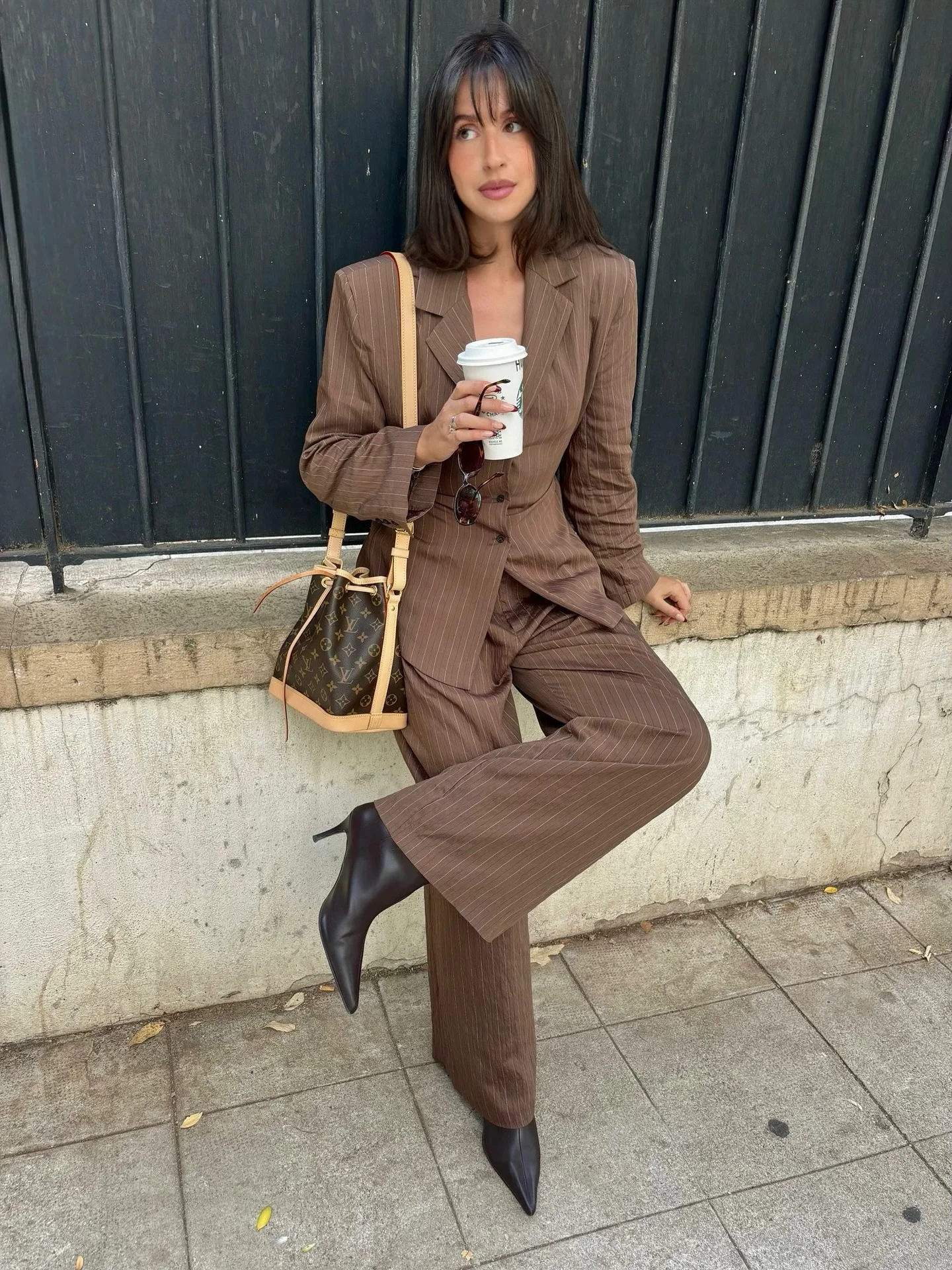 fall work outfits 2026 Pinstripe Brown Suiting That Feels Fresh Again