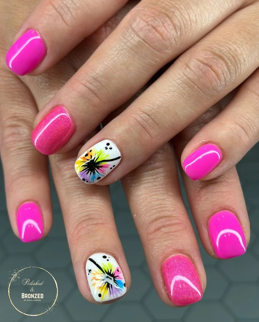 june manicure ideas 2026 Electric Pink Summer Statement Nails