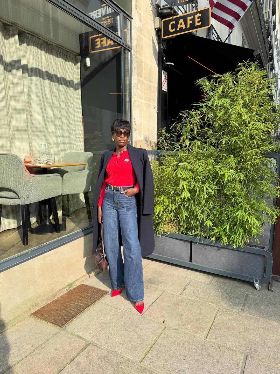 fall 2026 outfits for black women Statement Red Accents With Elevated Denim