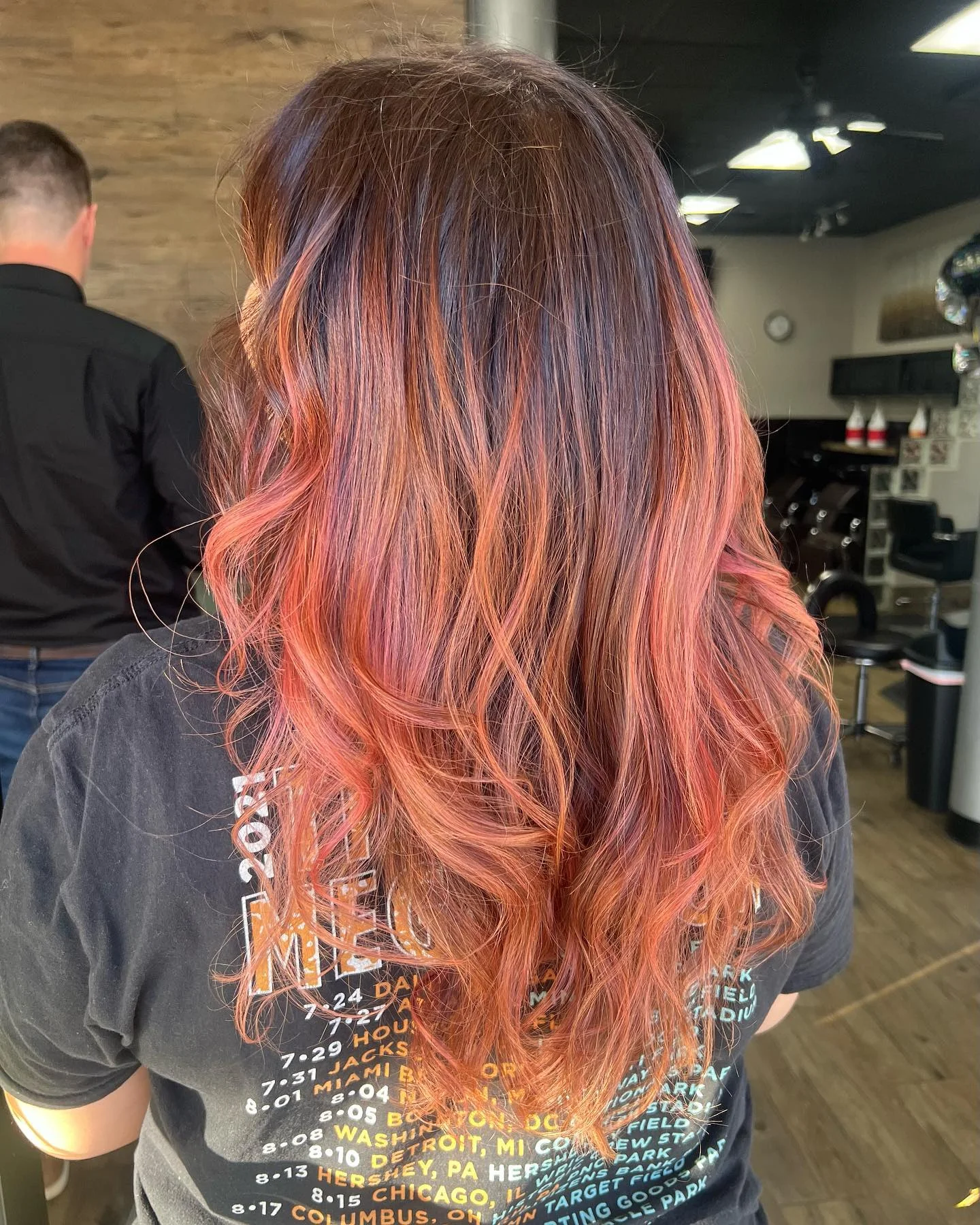 july hair color ideas 2026 Rosy Copper Melt With Soft Summer Dimension