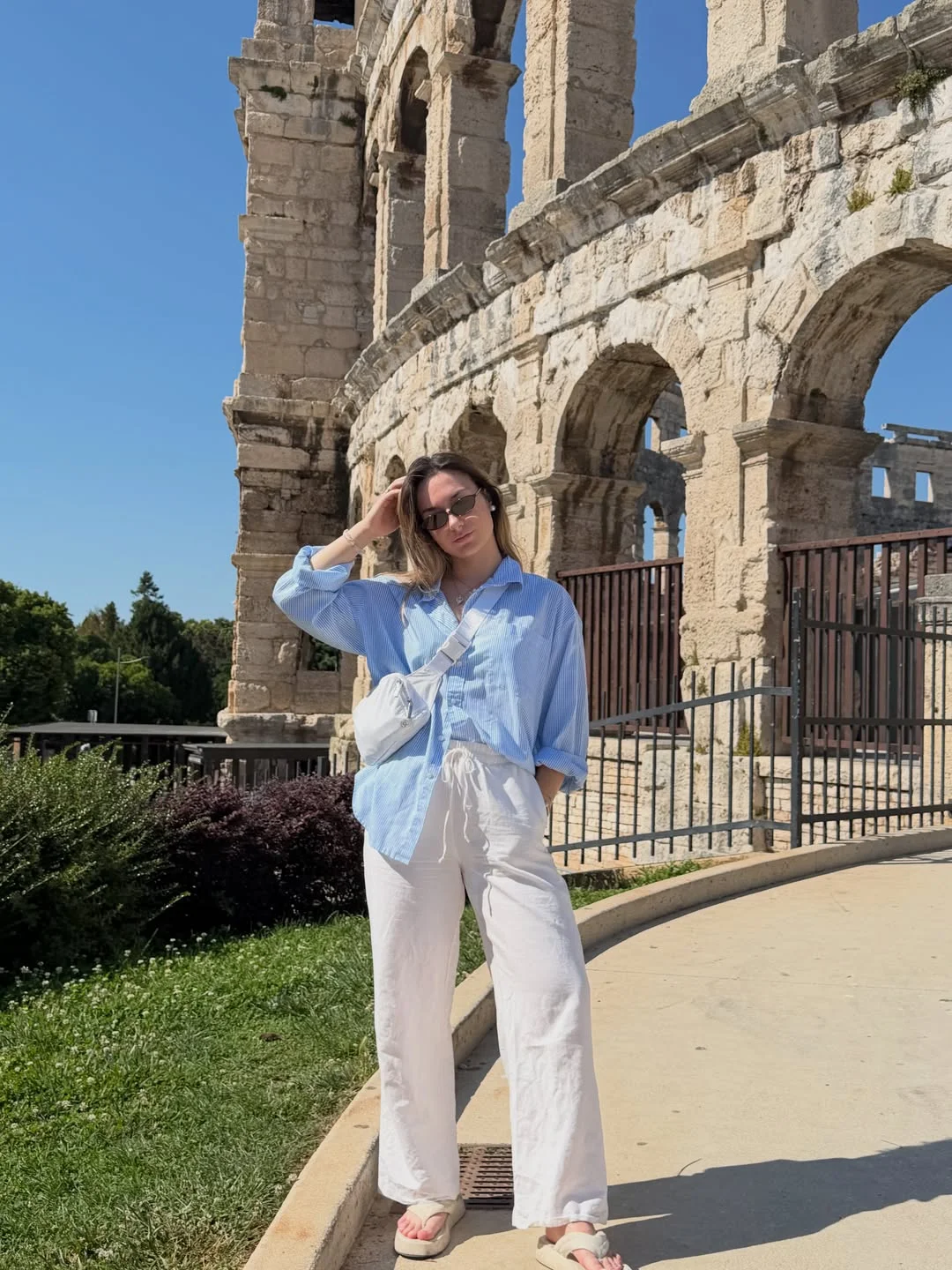summer to fall outfits 2026 Light Blue Shirting For The Last Warm Days
