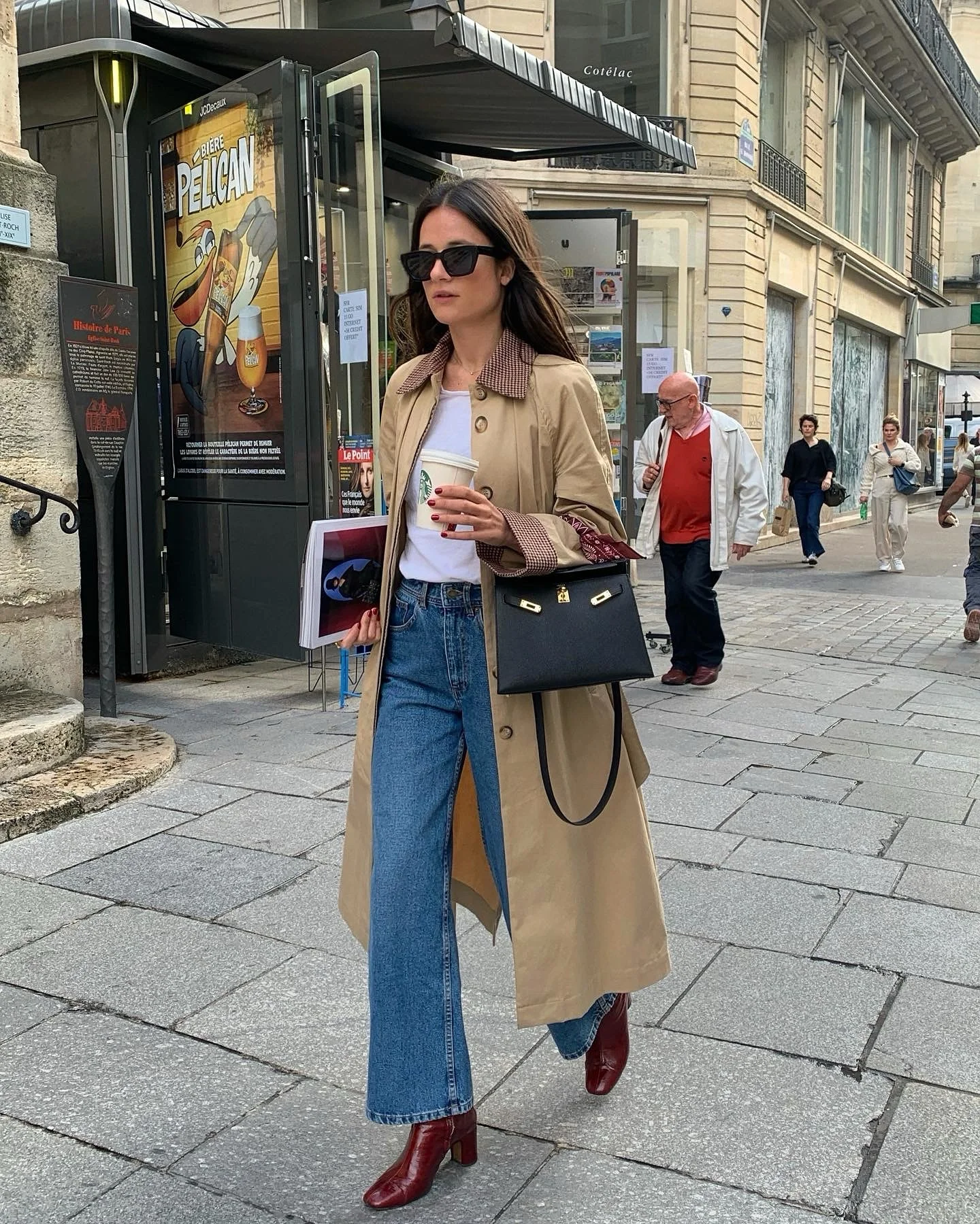 fall outfits with boots 2026 Classic Trench Coat And Wide-Leg Denim Revival
