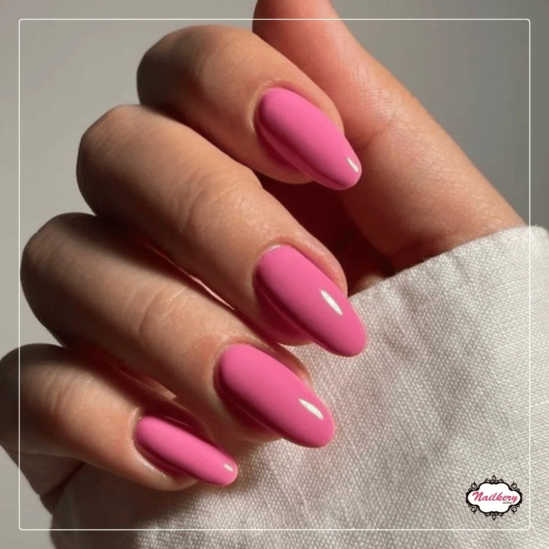 july nail colors ideas 2026 Bubblegum Pink Almond Nails For Playful July Days
